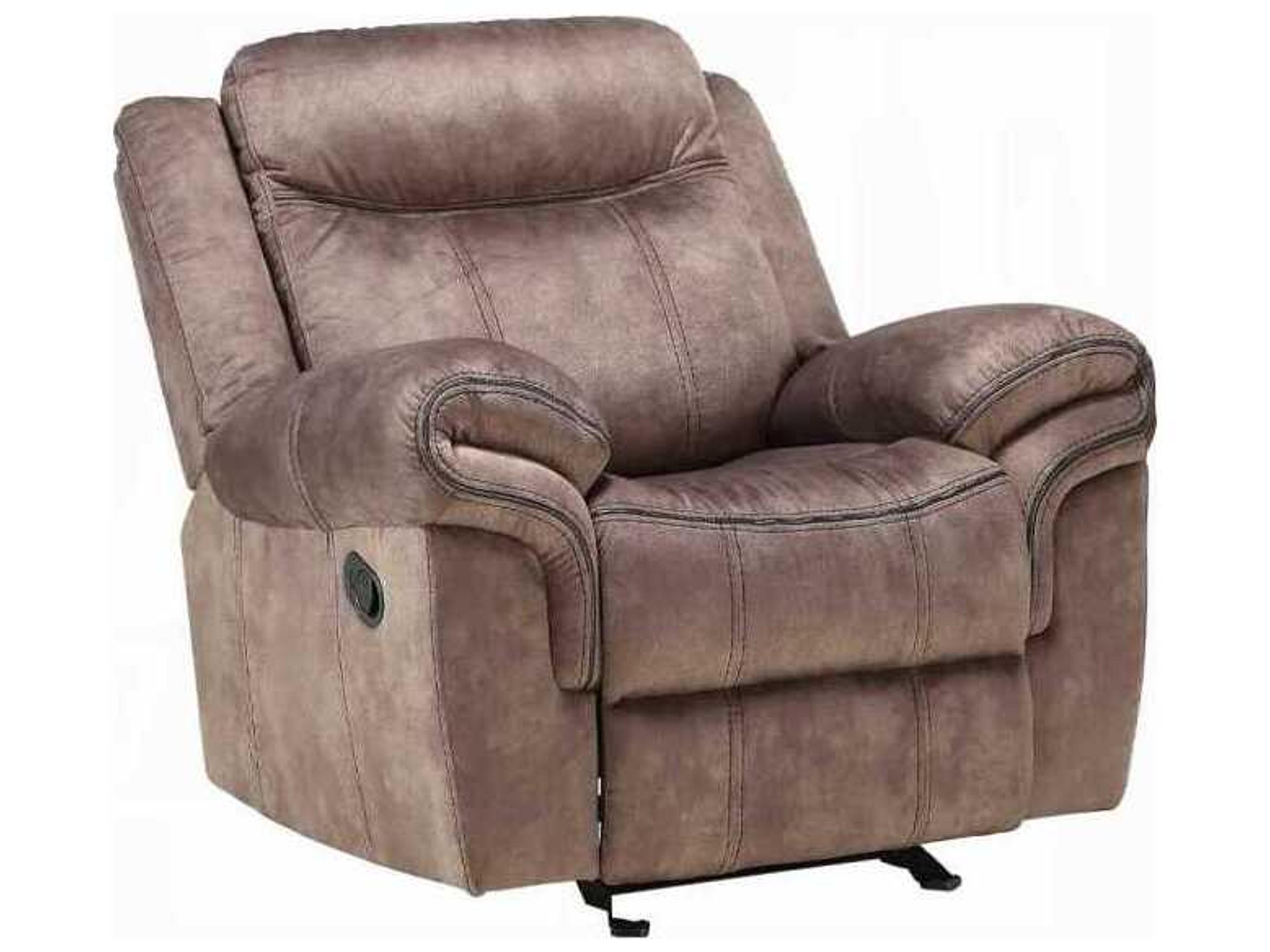 Zubaida Two Tone Chocolate Velvet Brown Upholstered Recliner
