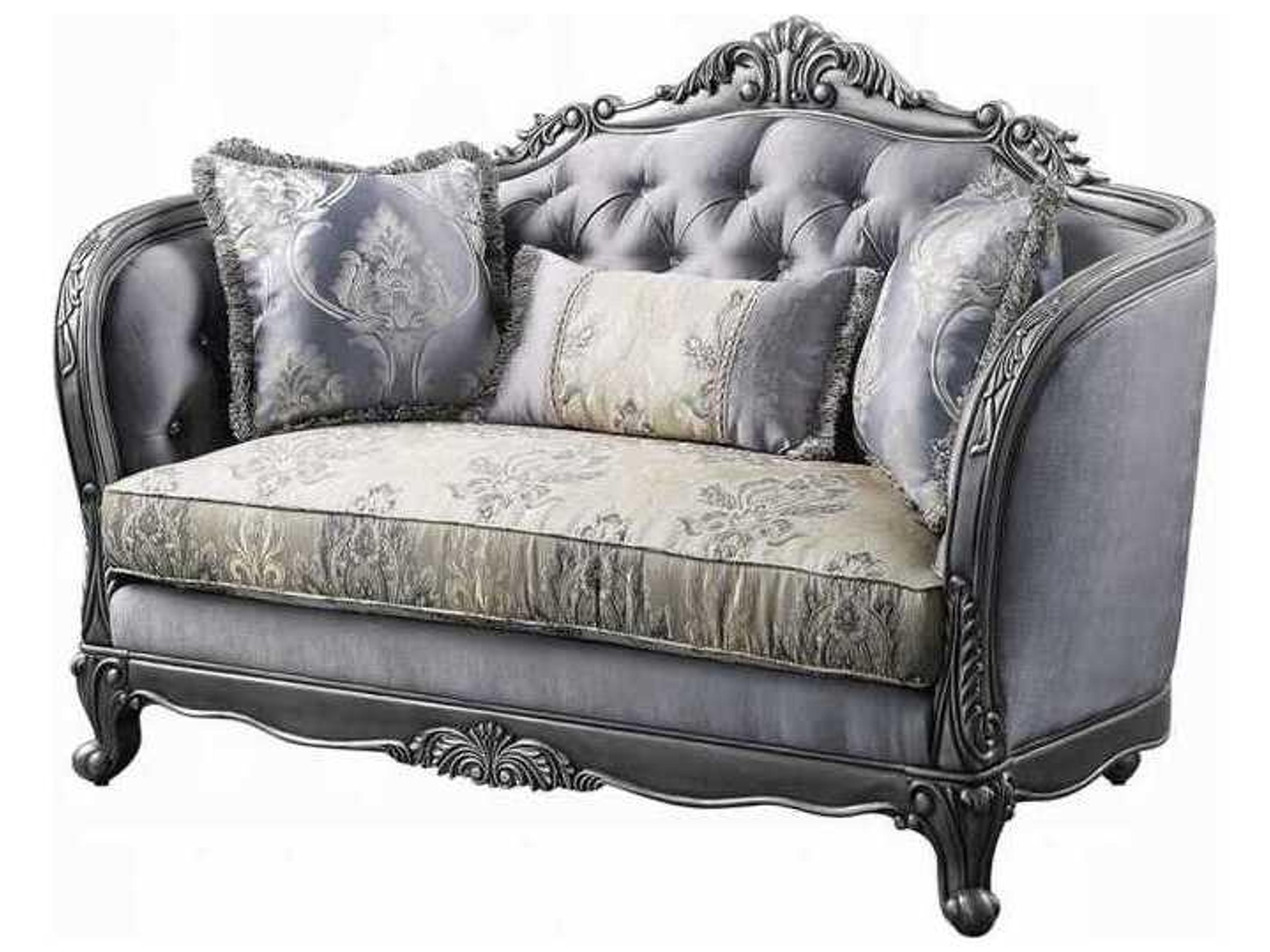 Ariadne Fabric Platinum Gray Upholstered Loveseat
