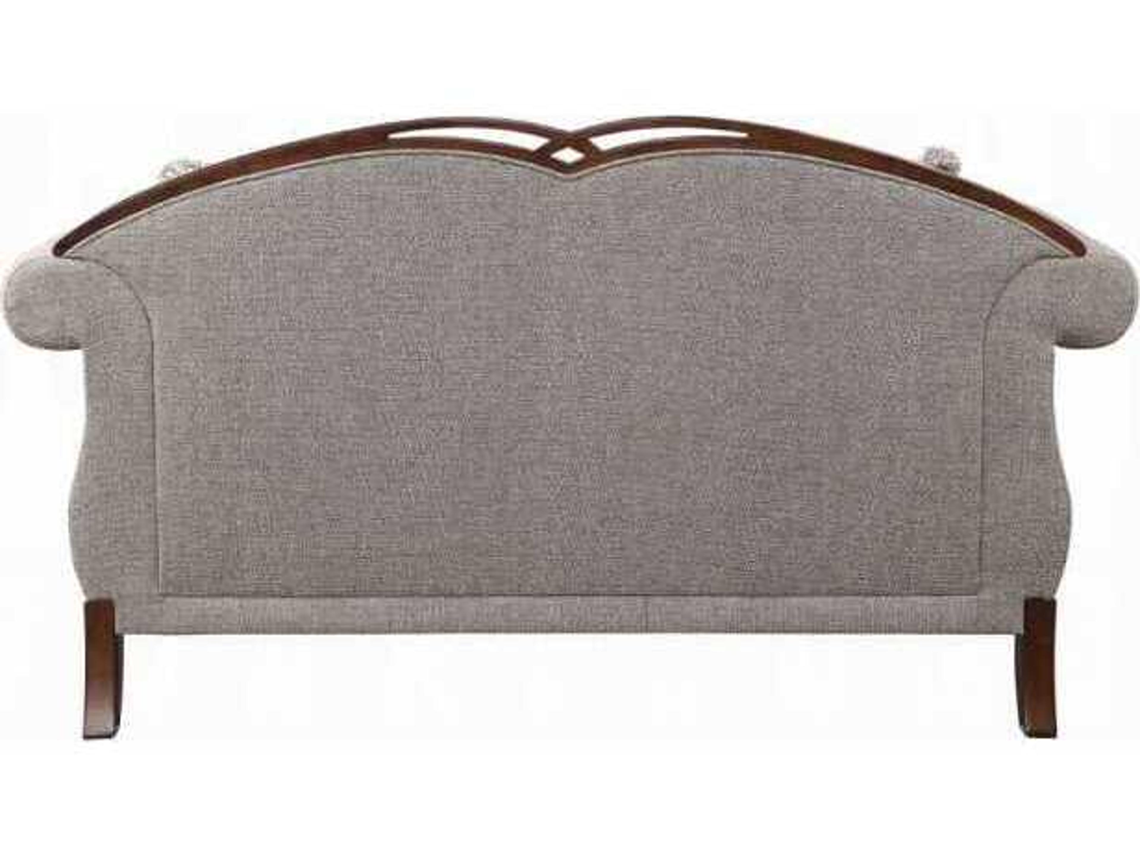 Acme Furniture Fabric Cherry Gray Upholstered Loveseat