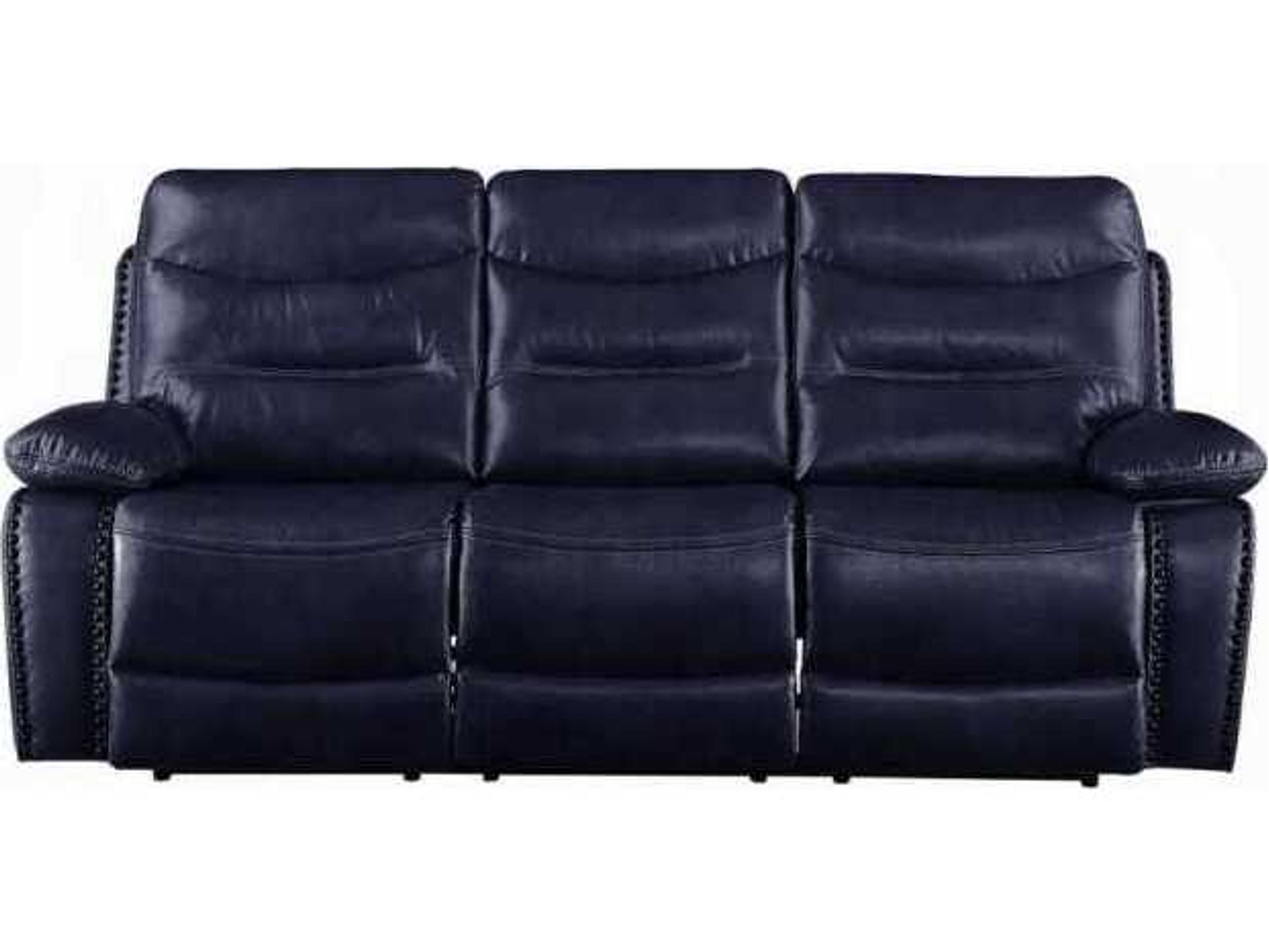 Acme Furniture Aashi Blue Faux Leather Sofa