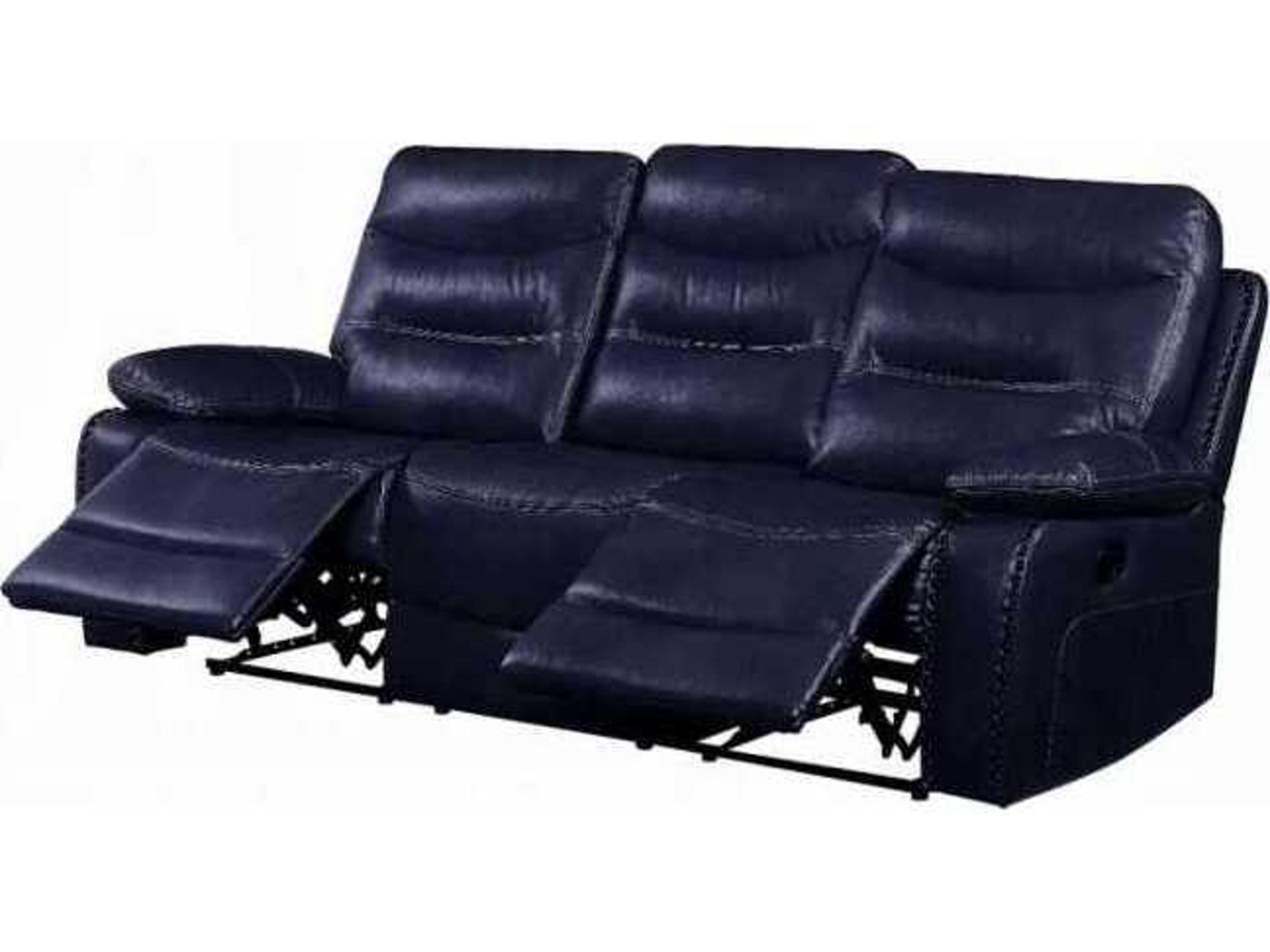 Acme Furniture Aashi Blue Faux Leather Sofa