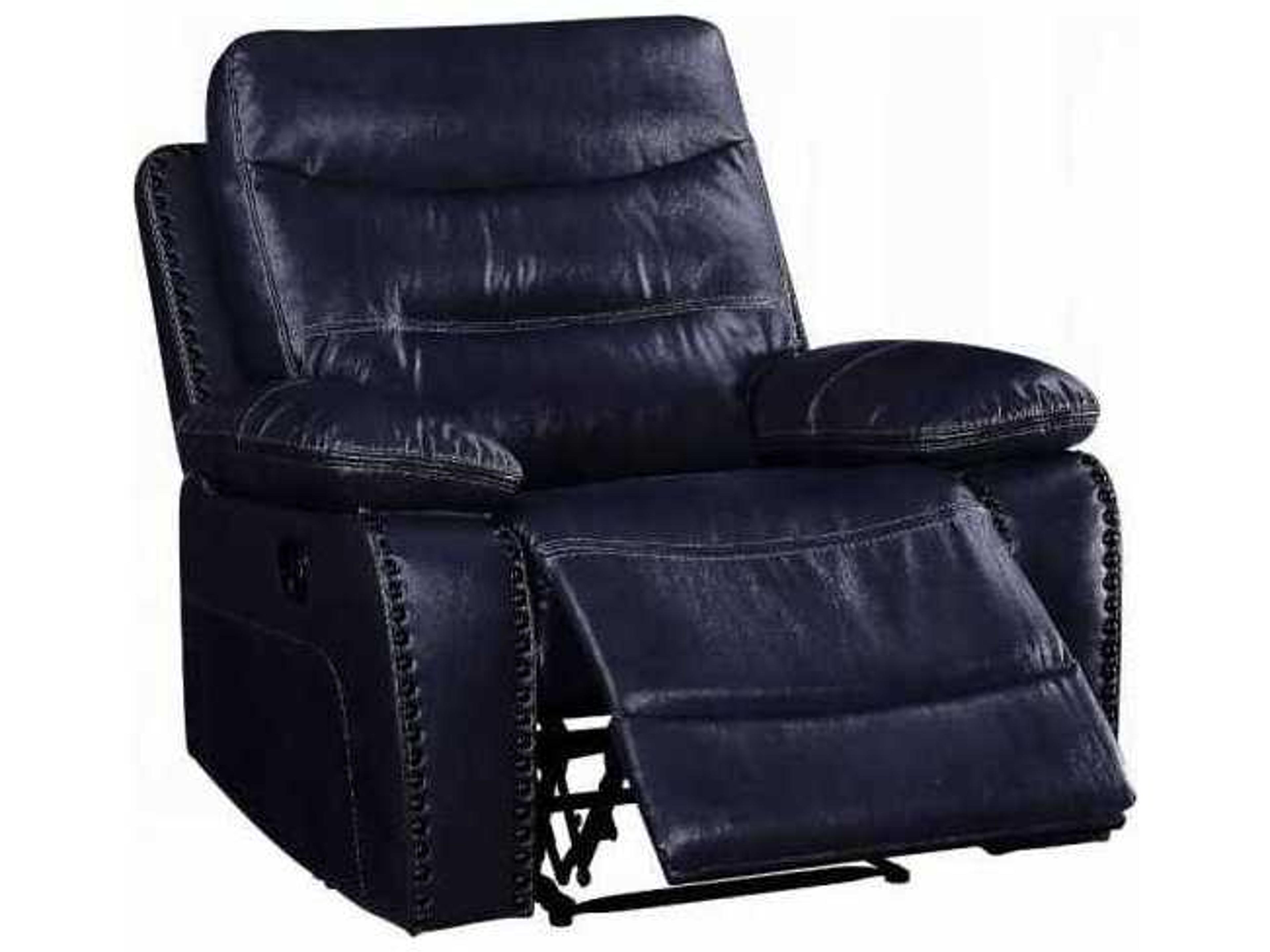 Acme Furniture Aashi Blue Faux Leather Recliner
