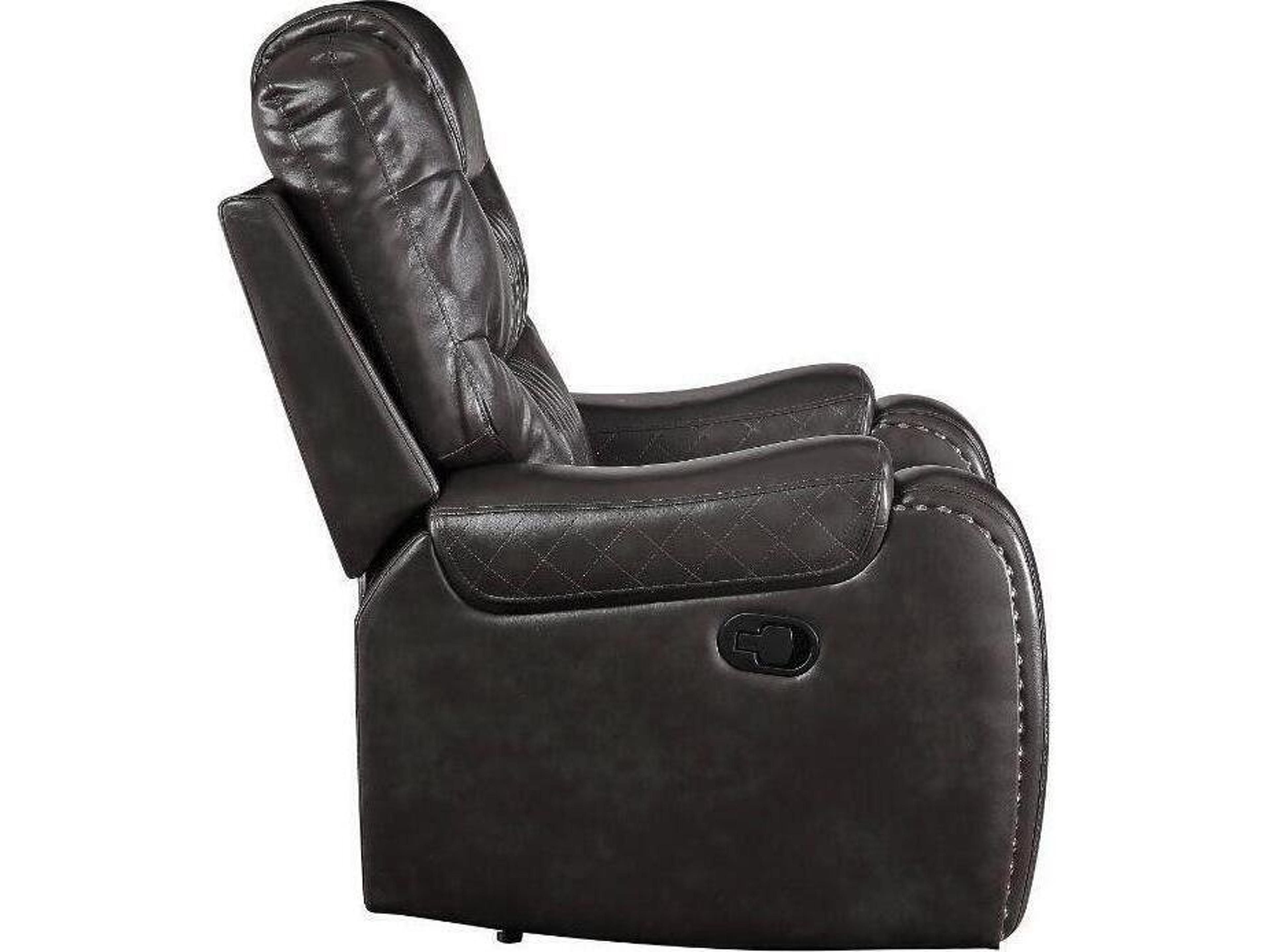 Acme Furniture Braylon Magnetite Synthetic Leather Gray Faux Recliner