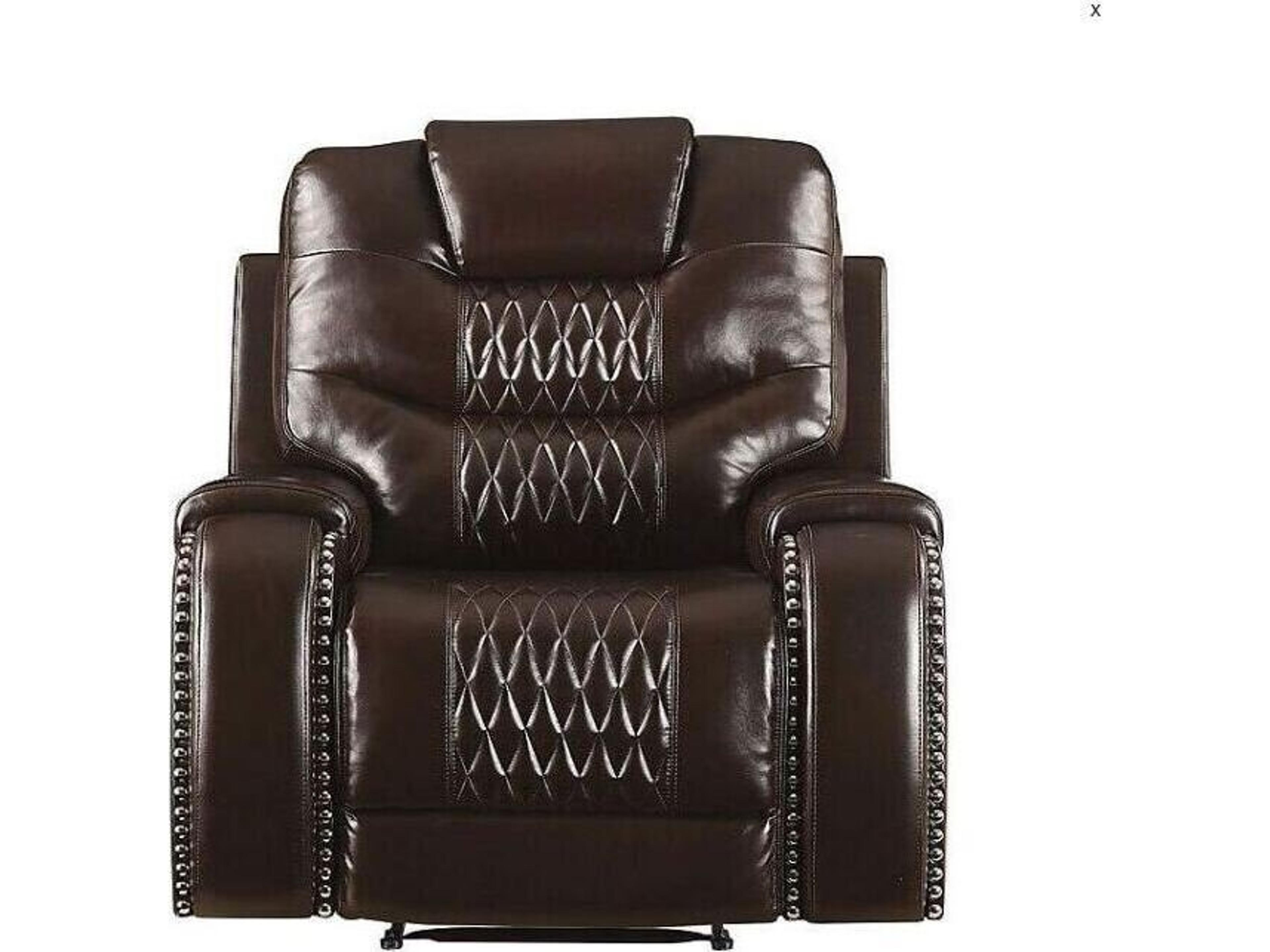 Acme Furniture Braylon Brown Synthetic Leather Faux Recliner