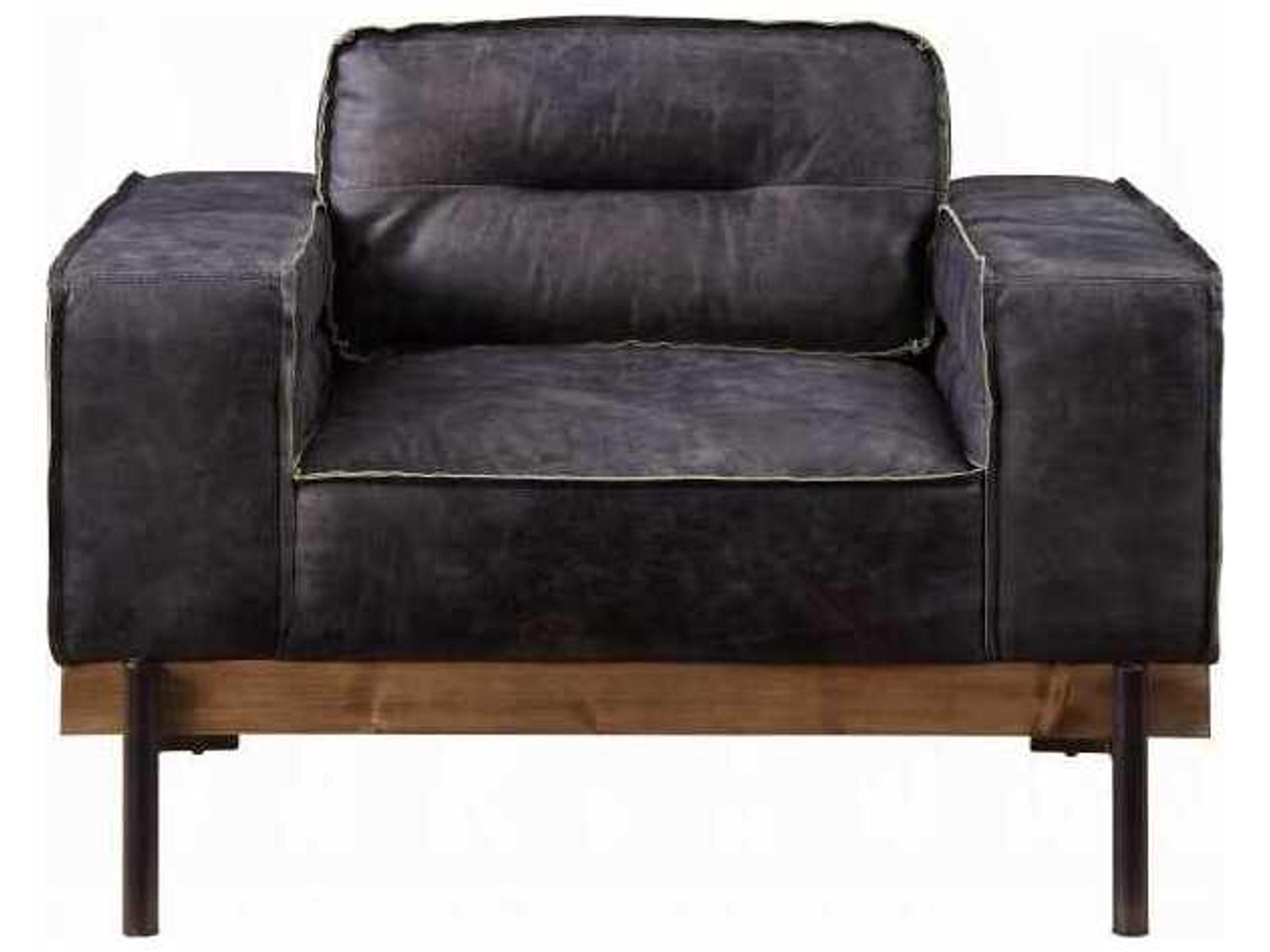 Acme Furniture Silchester Black Leather Accent Chair