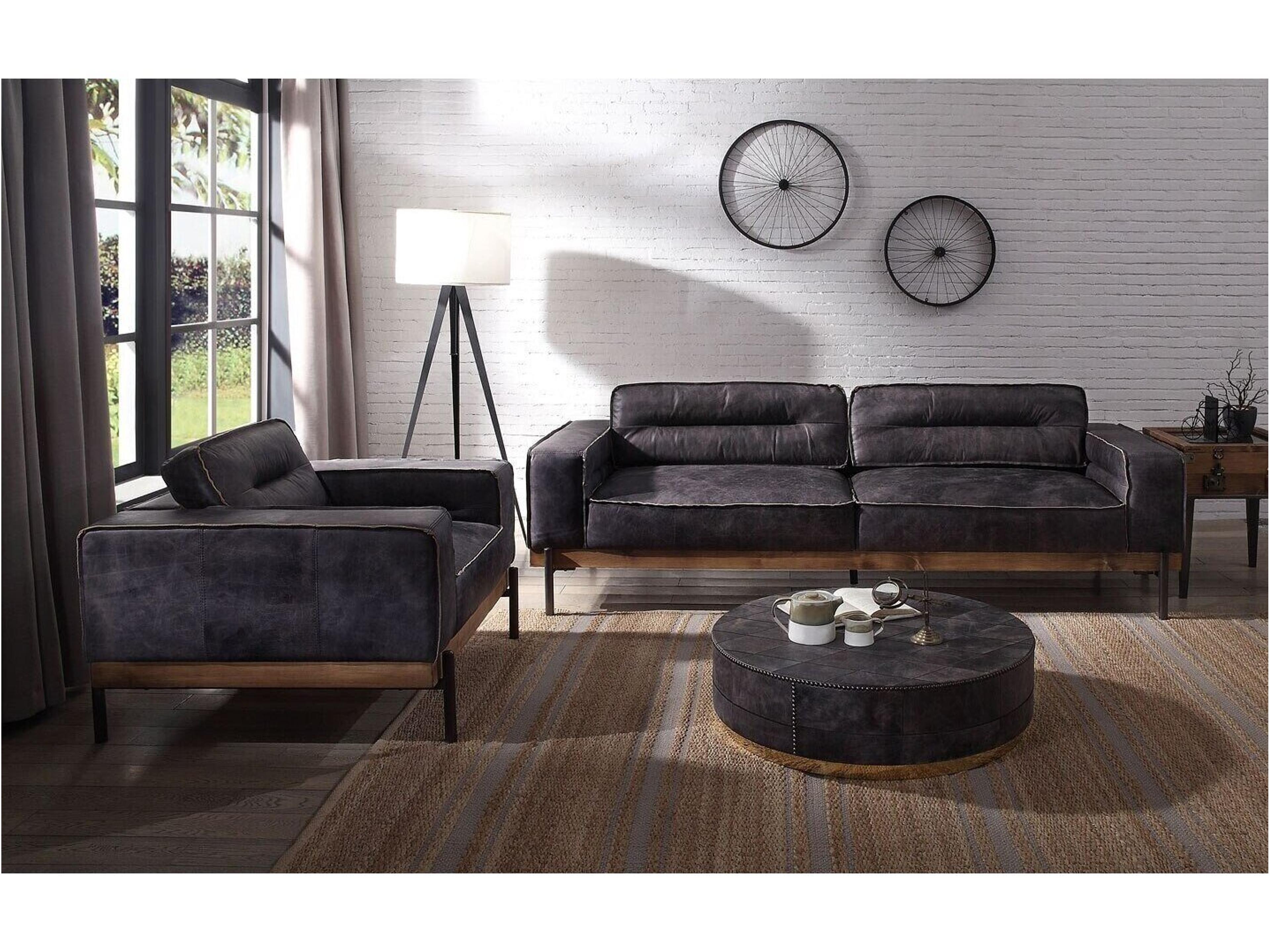 Acme Furniture Silchester Black Leather Accent Chair