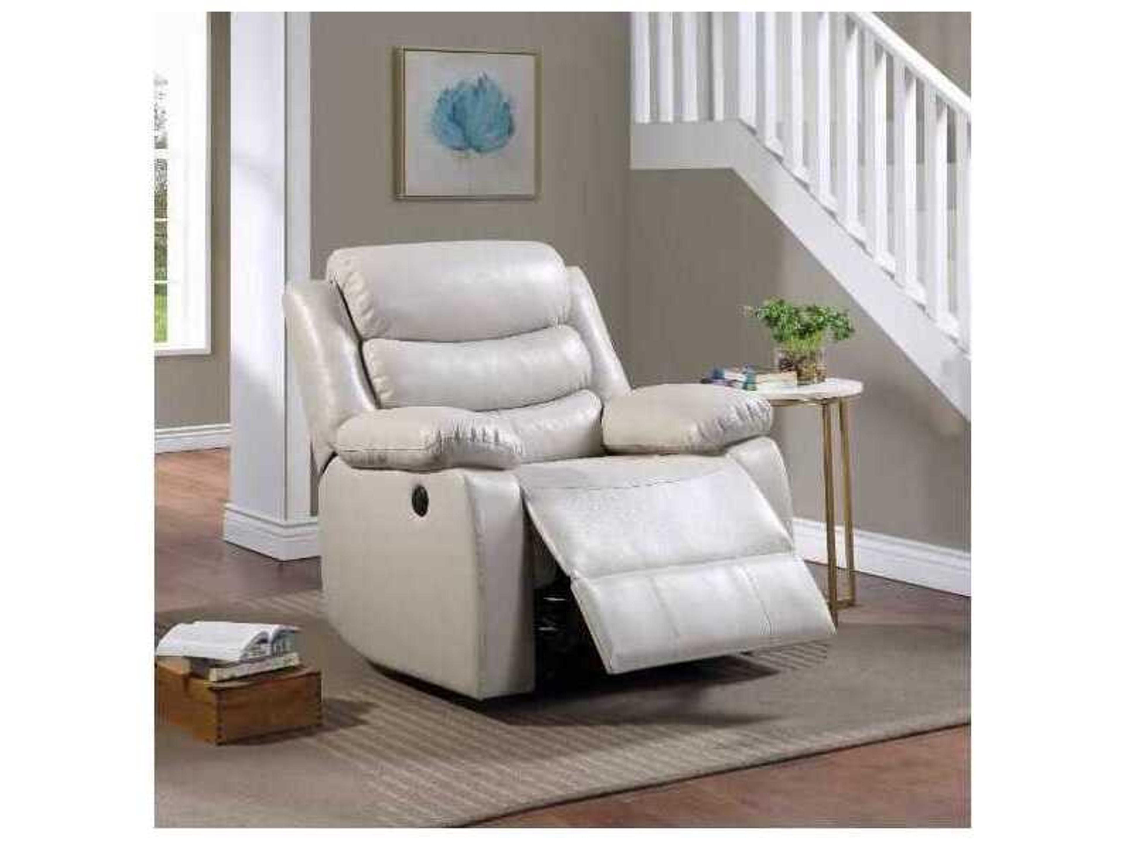 Acme Furniture Eilbra Beige Synthetic Leather Faux Recliner