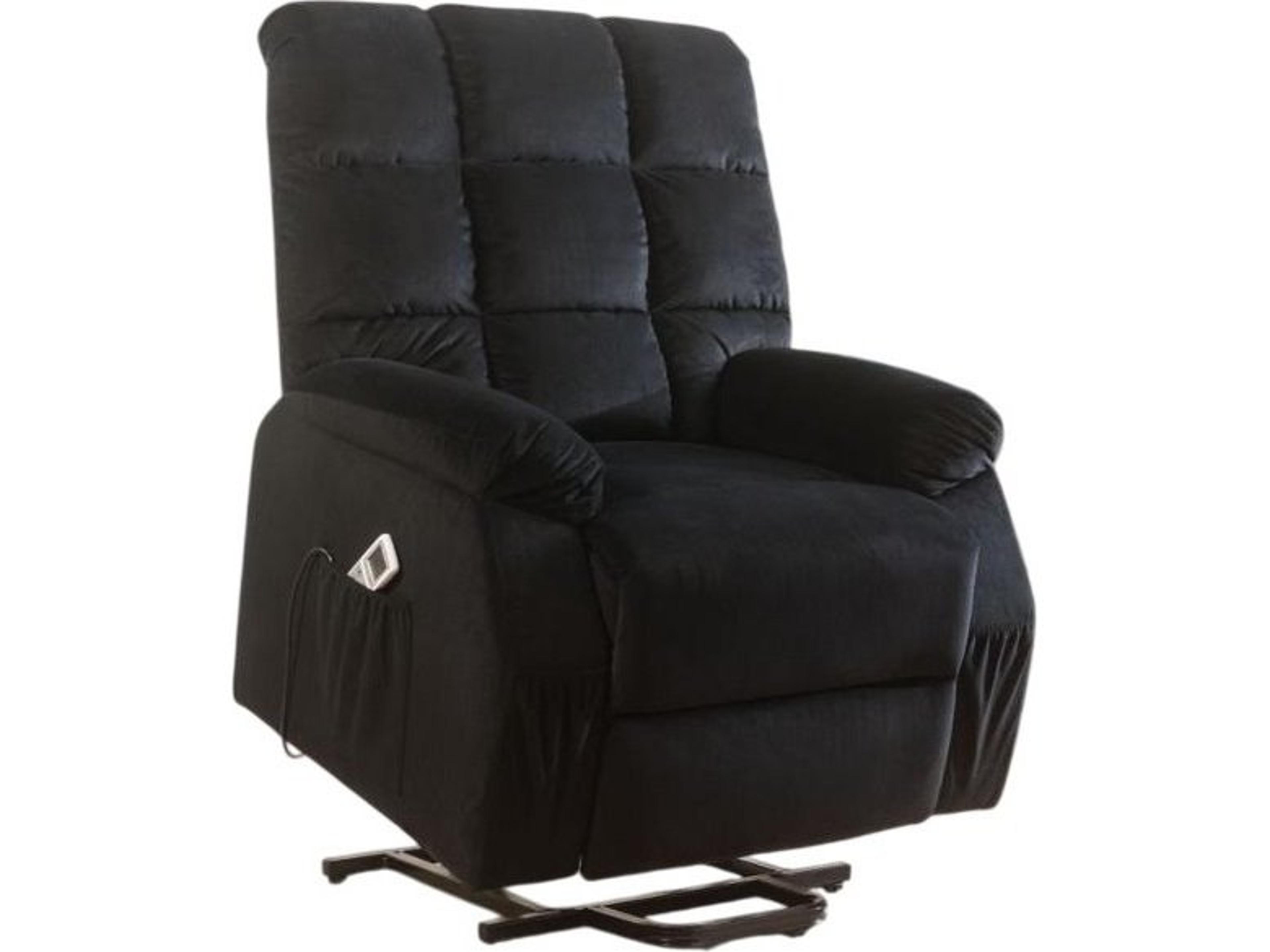 Acme Furniture Ipompea Black Velvet Upholstered Recliner