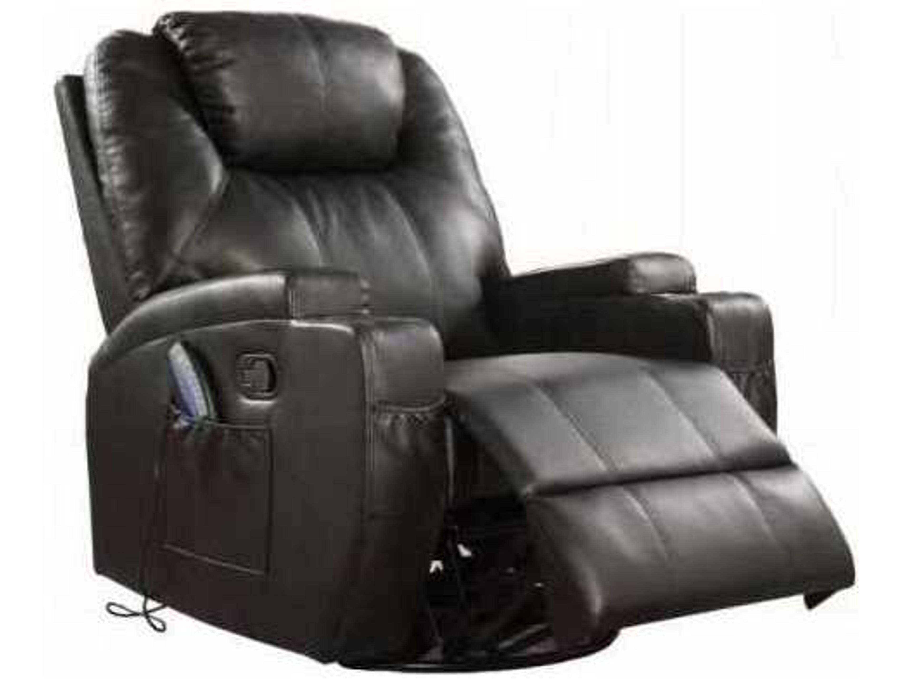 Waterlily Swivel Black Faux Leather Chair