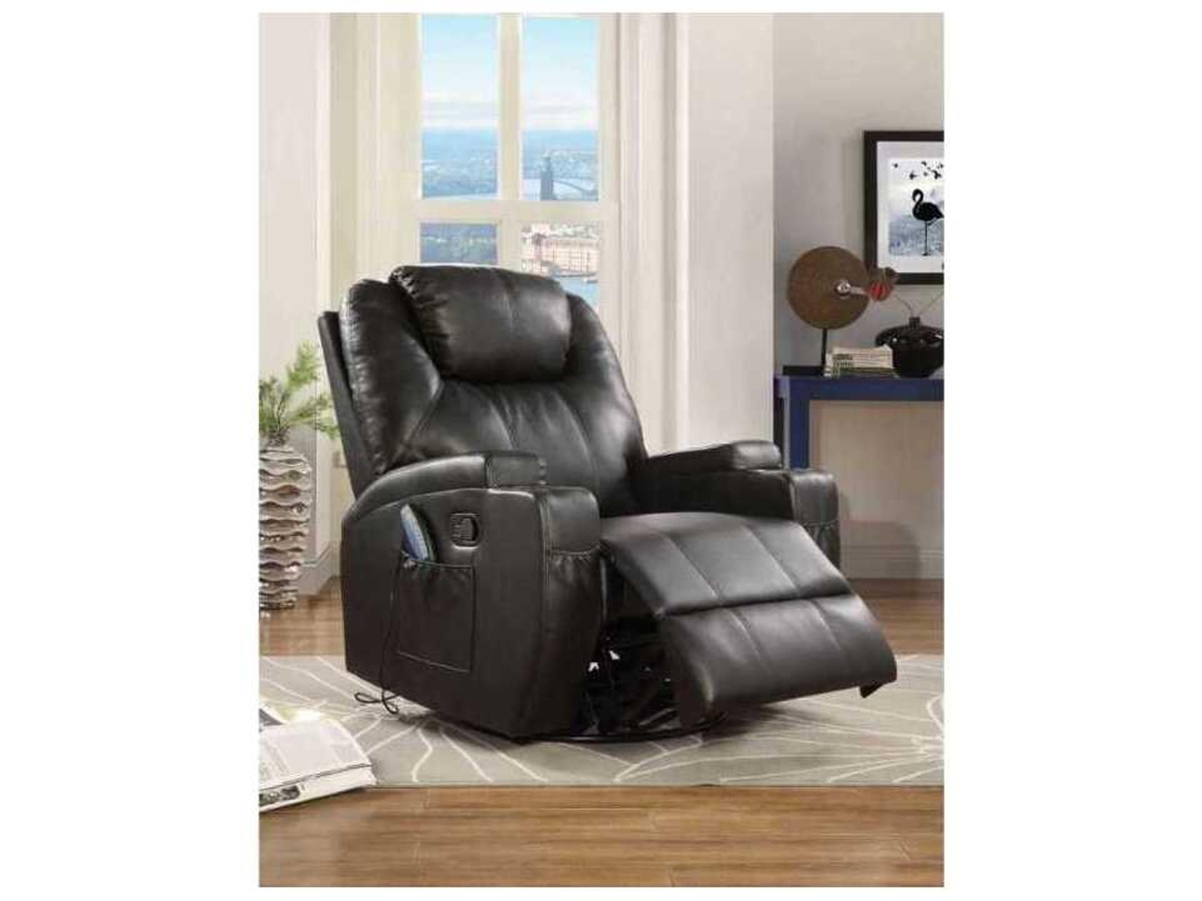 Acme Furniture Waterlily Swivel Black Faux Leather Chair