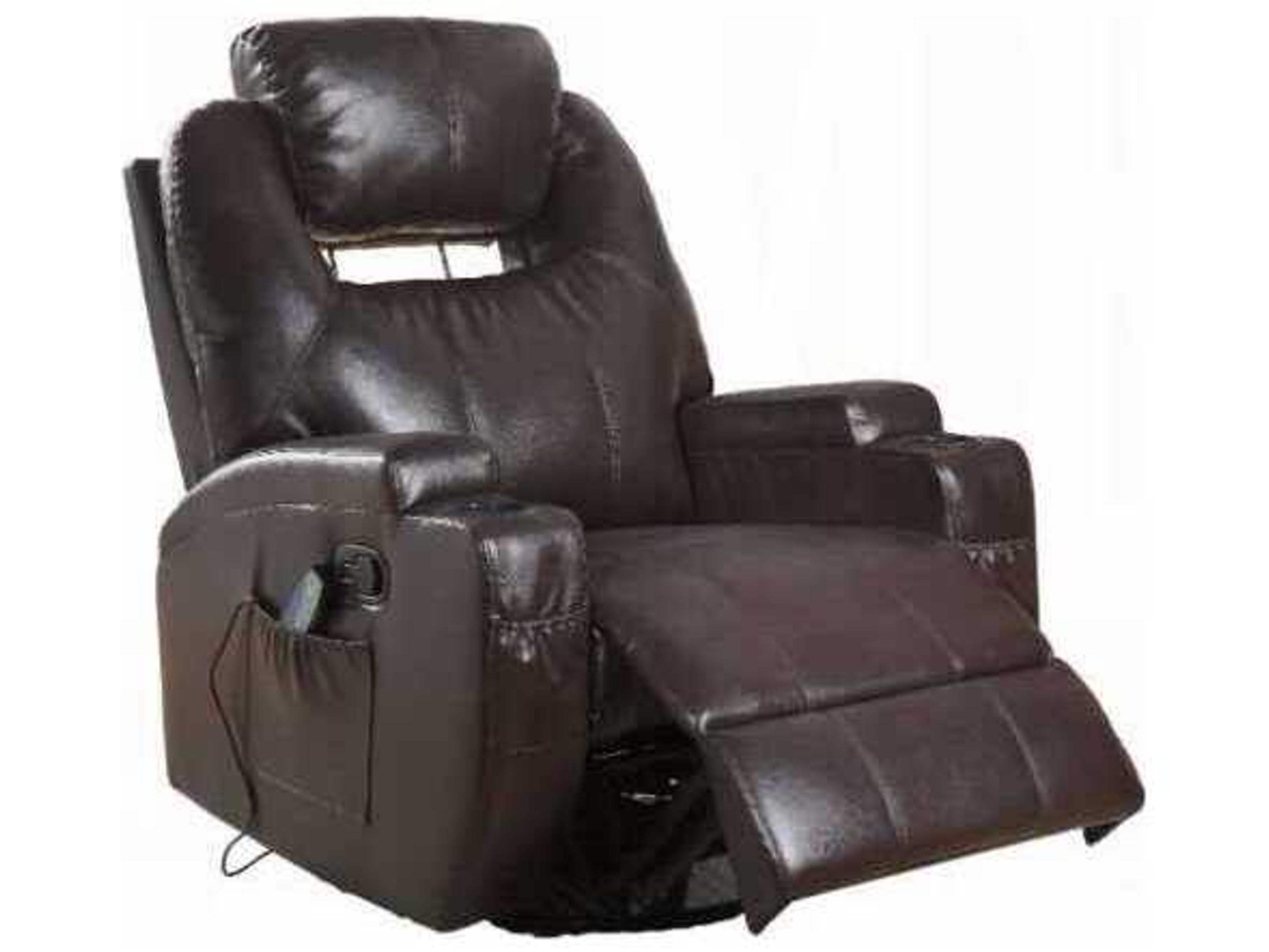 Waterlily Swivel Brown Faux Leather Chair