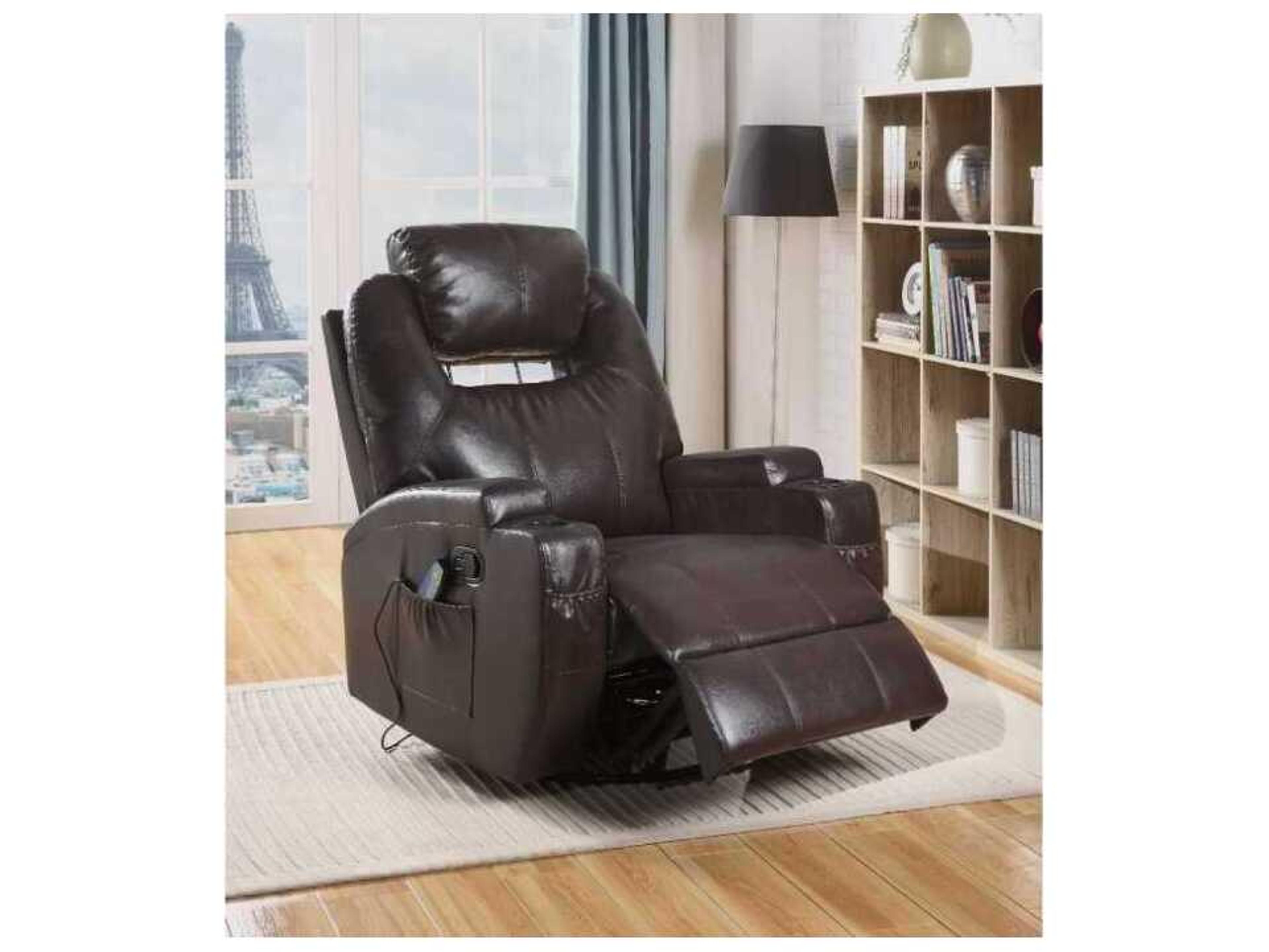 Acme Furniture Waterlily Swivel Brown Faux Leather Chair