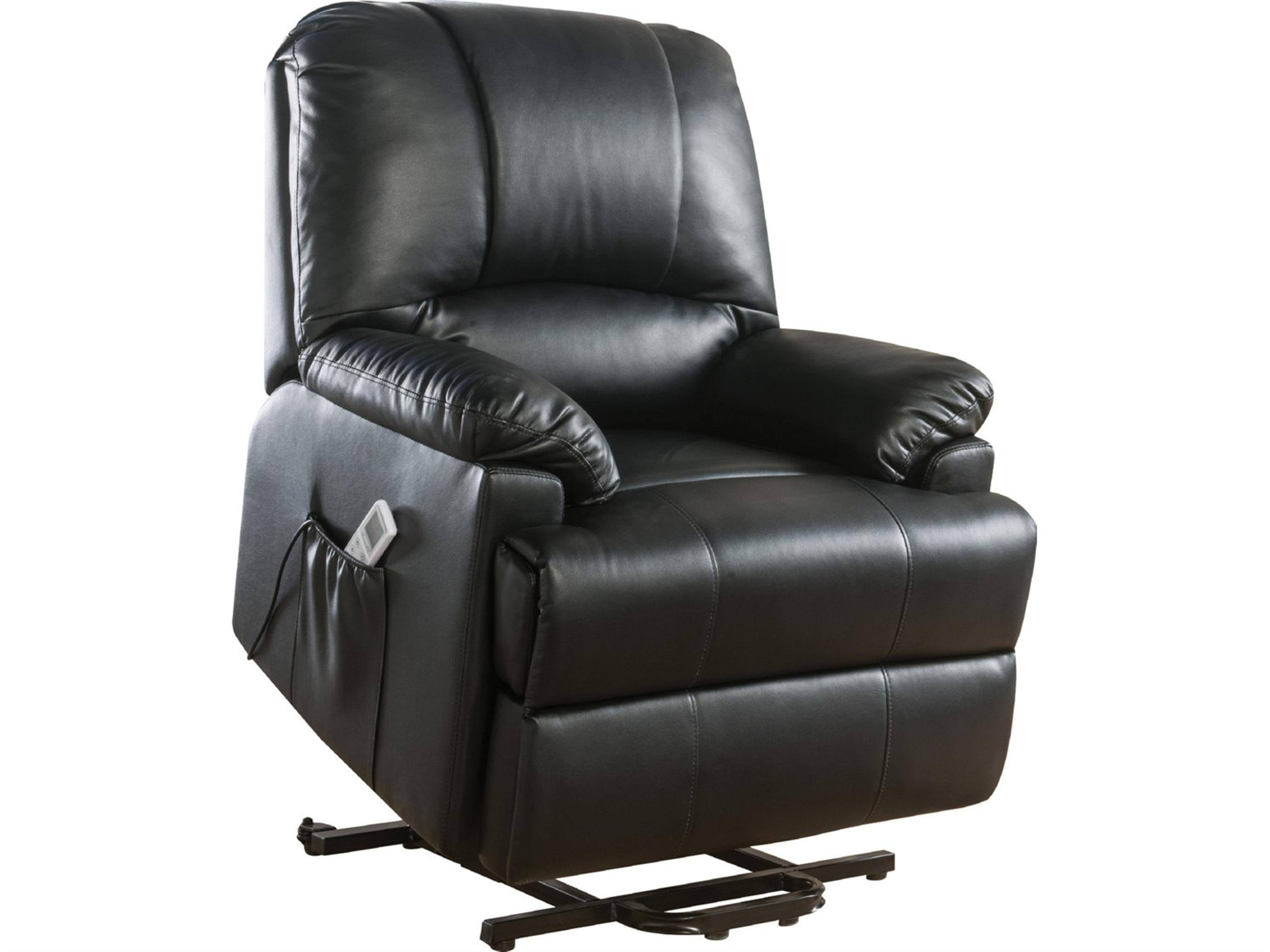 Ixora Black Synthetic Leather Faux Recliner