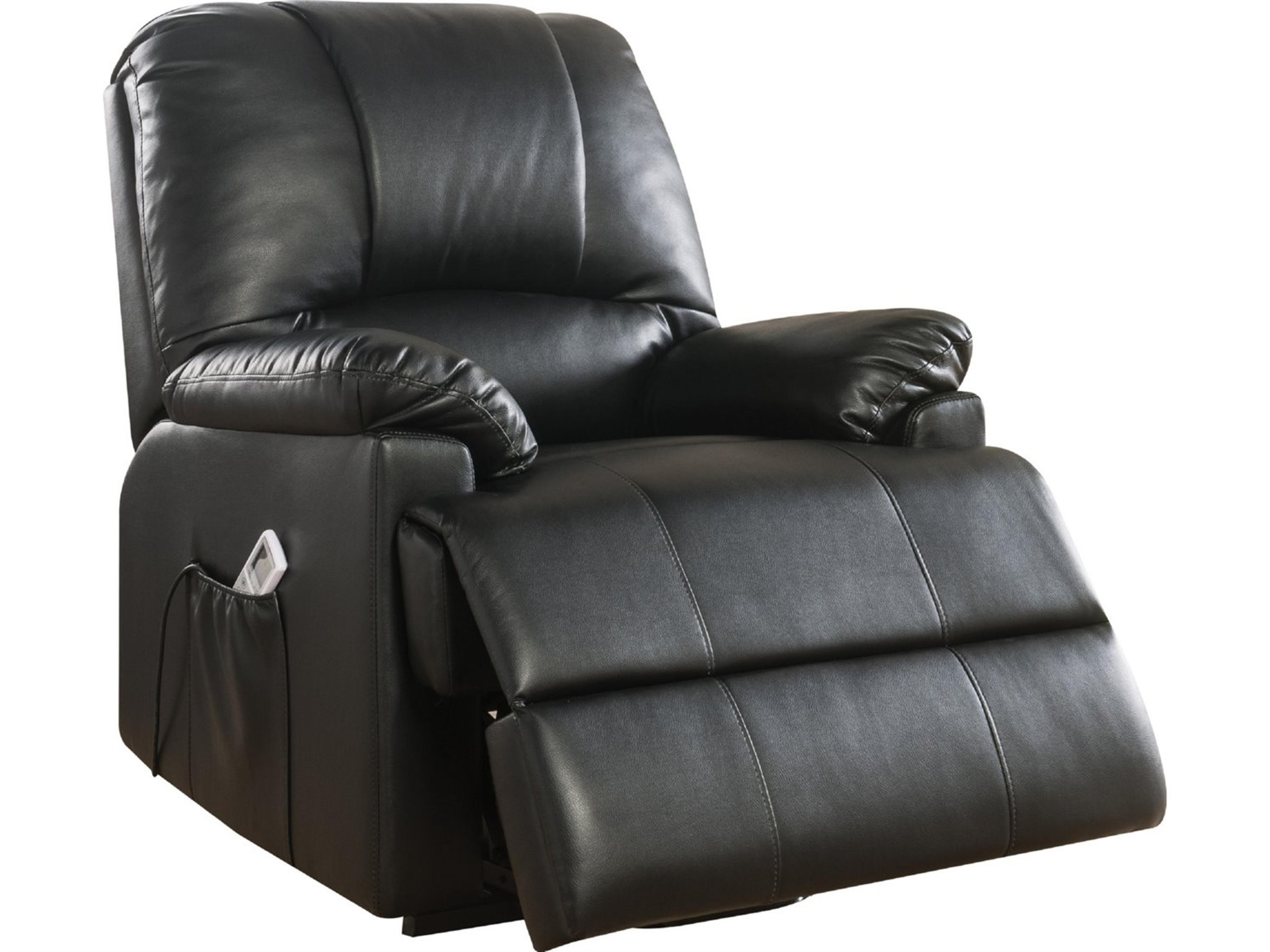 Acme Furniture Ixora Black Synthetic Leather Faux Recliner