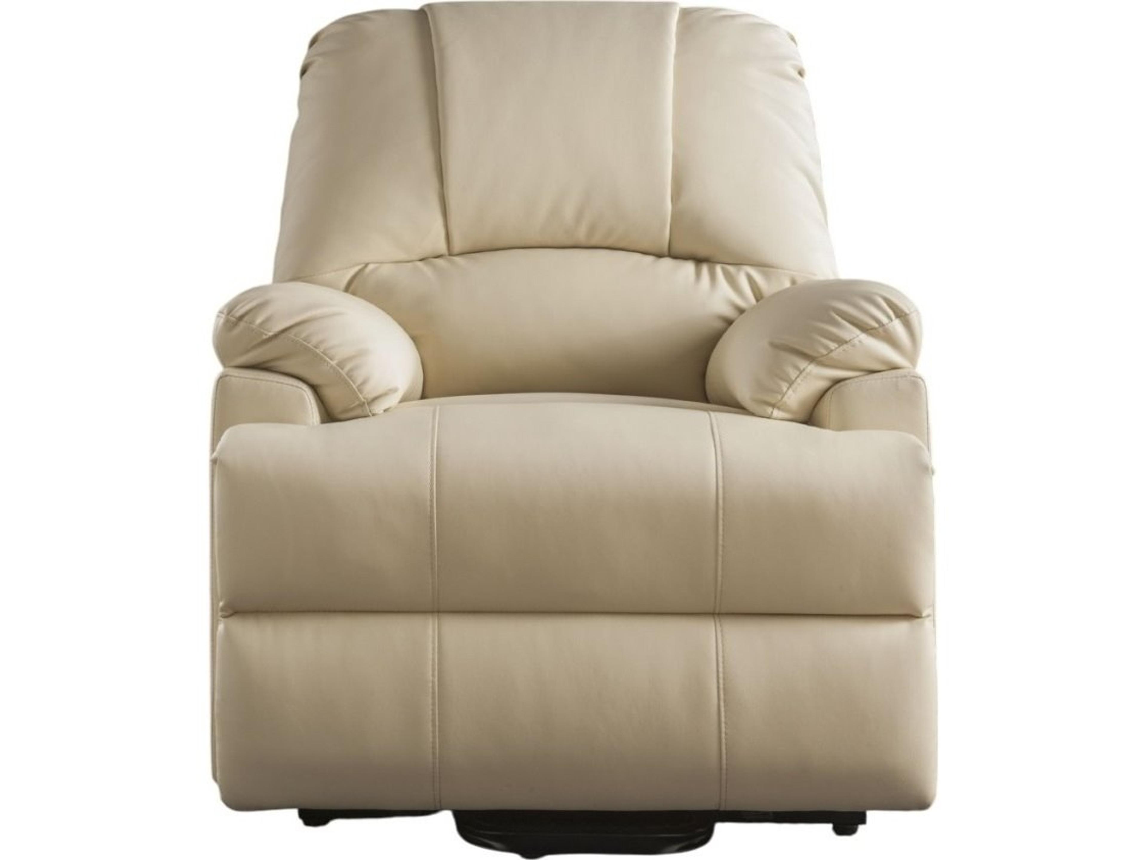 Acme Furniture Ixora Beige Synthetic Leather Faux Recliner