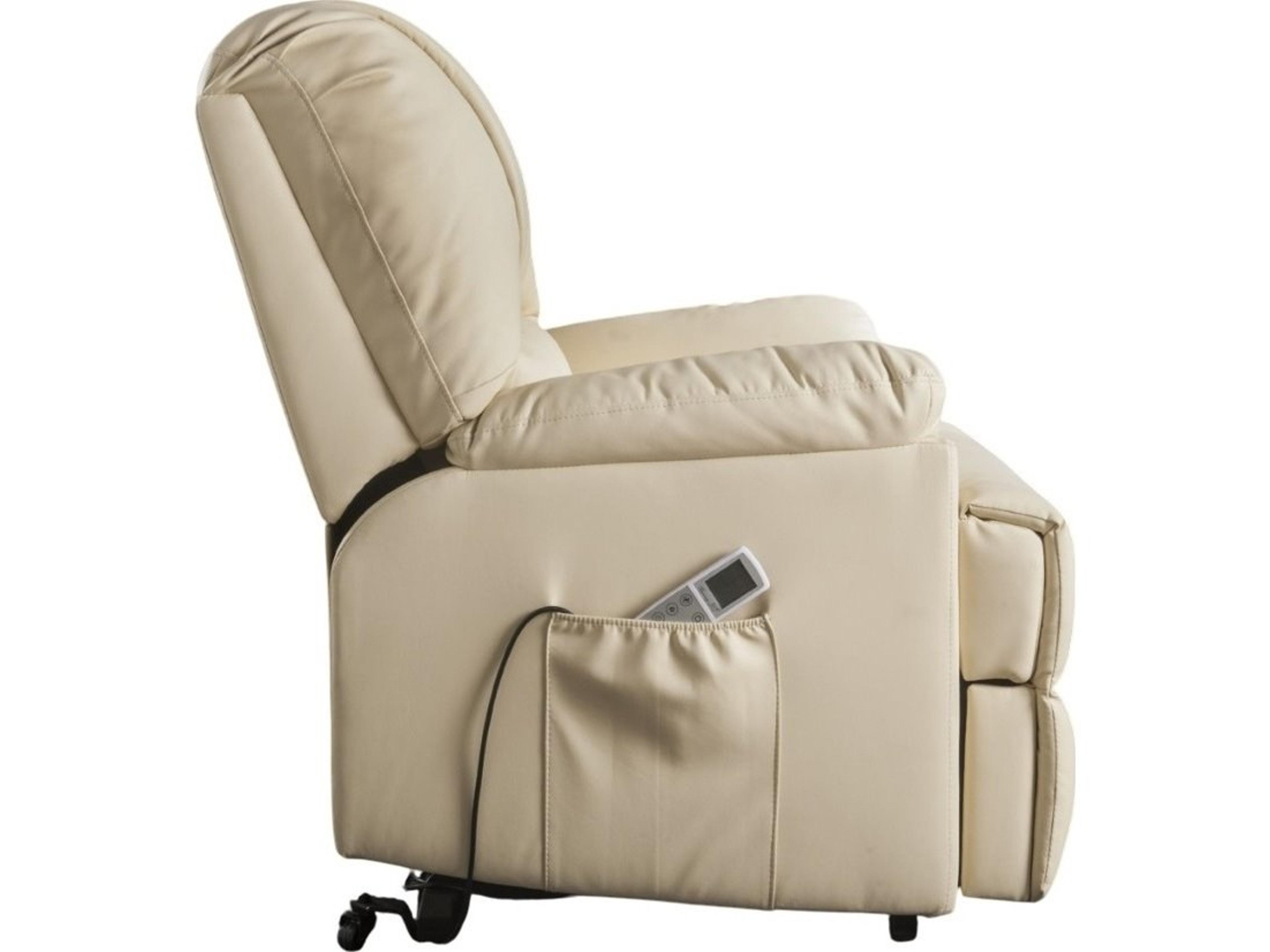 Acme Furniture Ixora Beige Synthetic Leather Faux Recliner