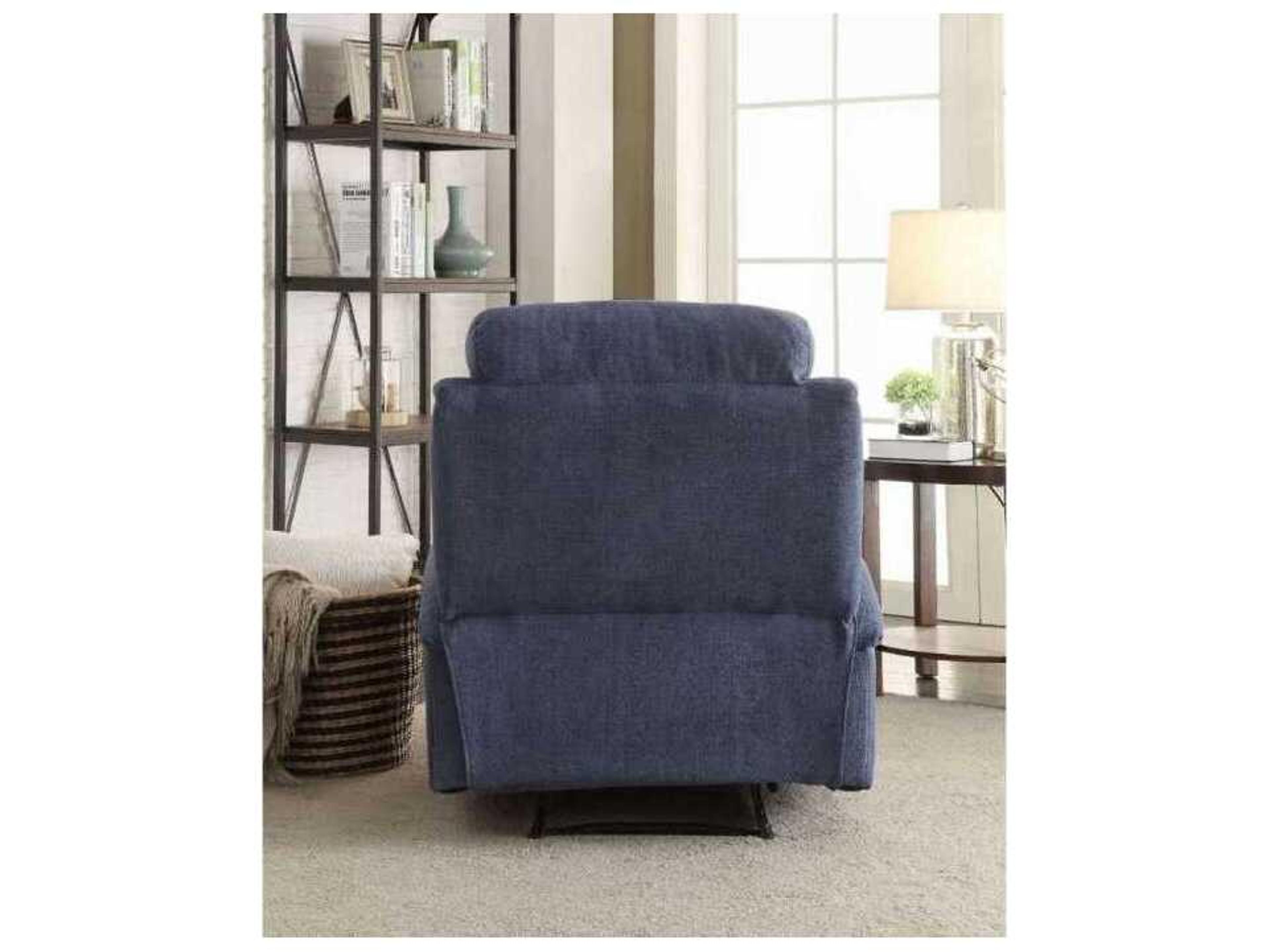 Acme Furniture Rosia Blue Velvet Upholstered Recliner