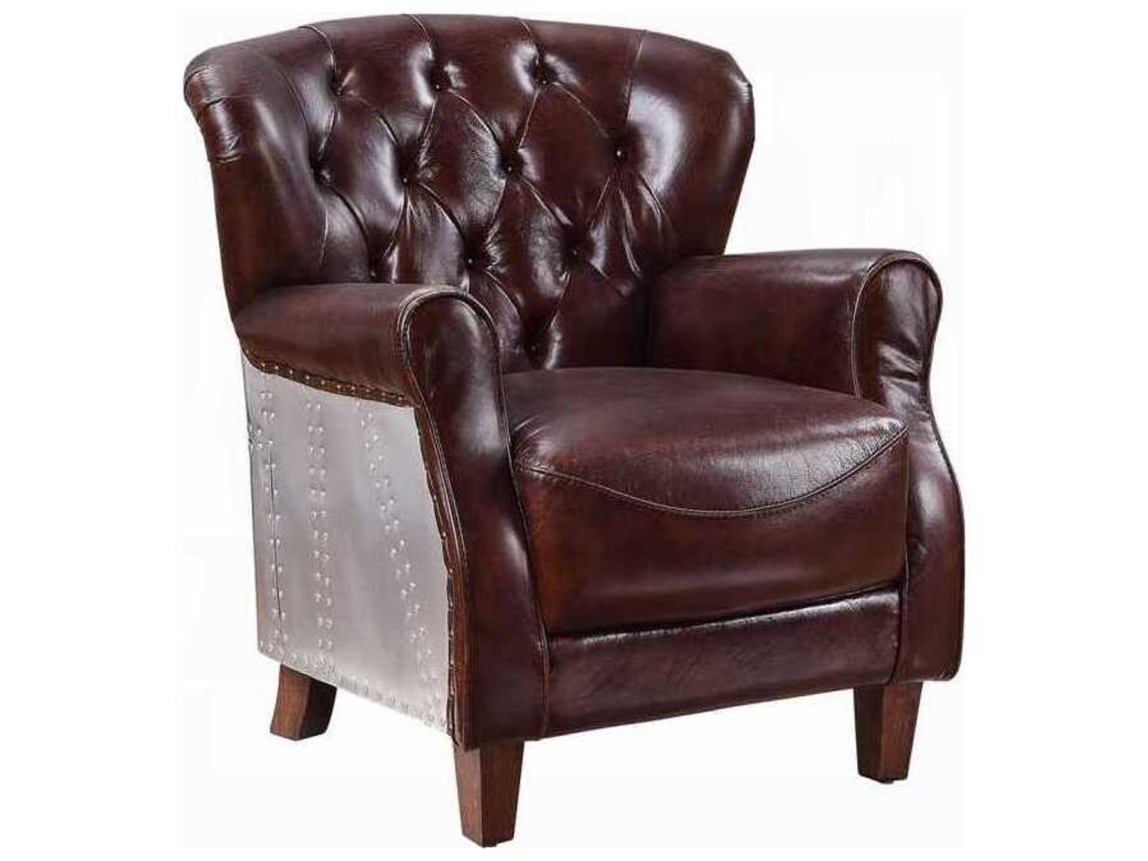 Brancaster Brown Leather Accent Chair