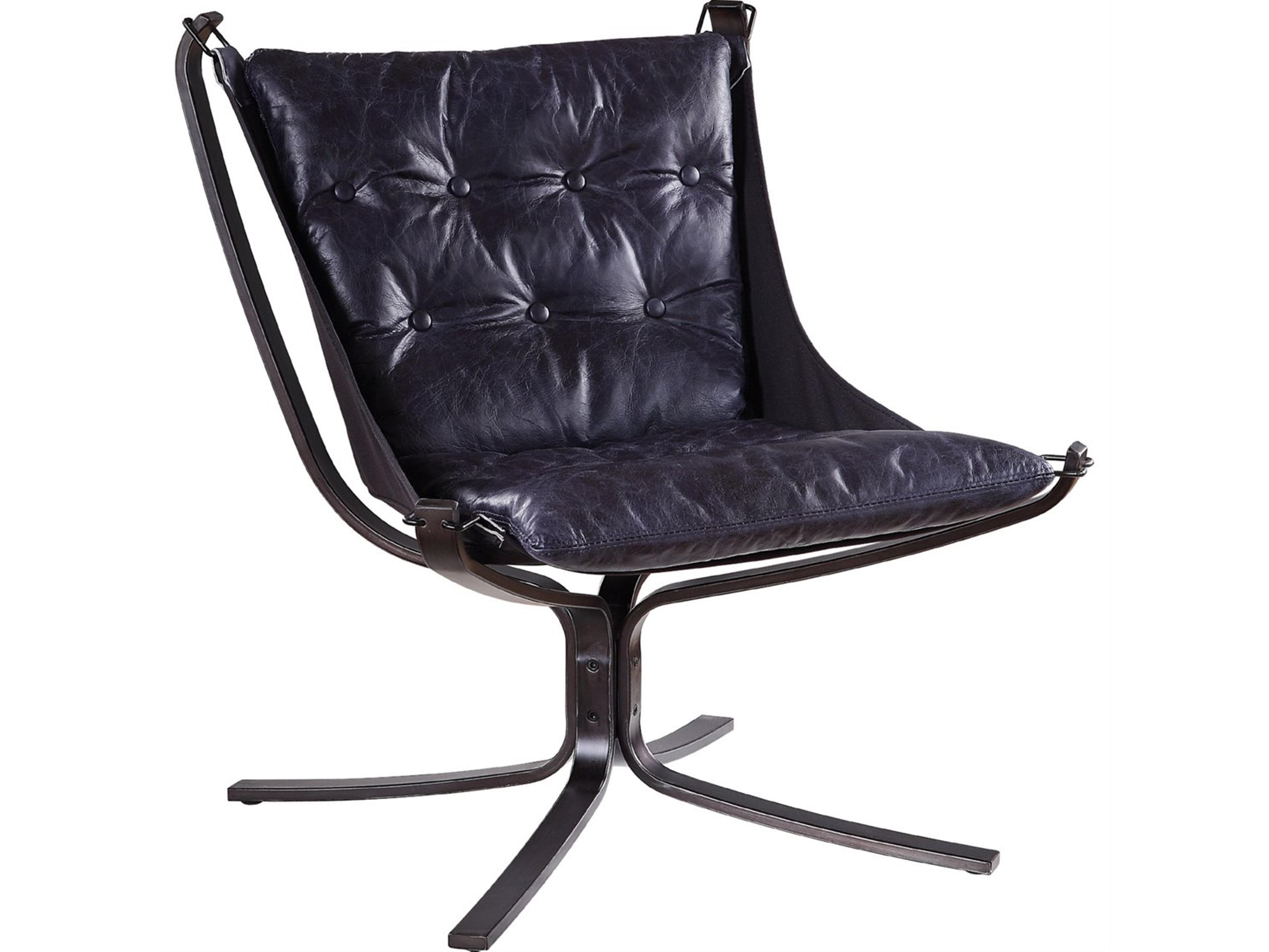 Carney Blue Leather Accent Chair