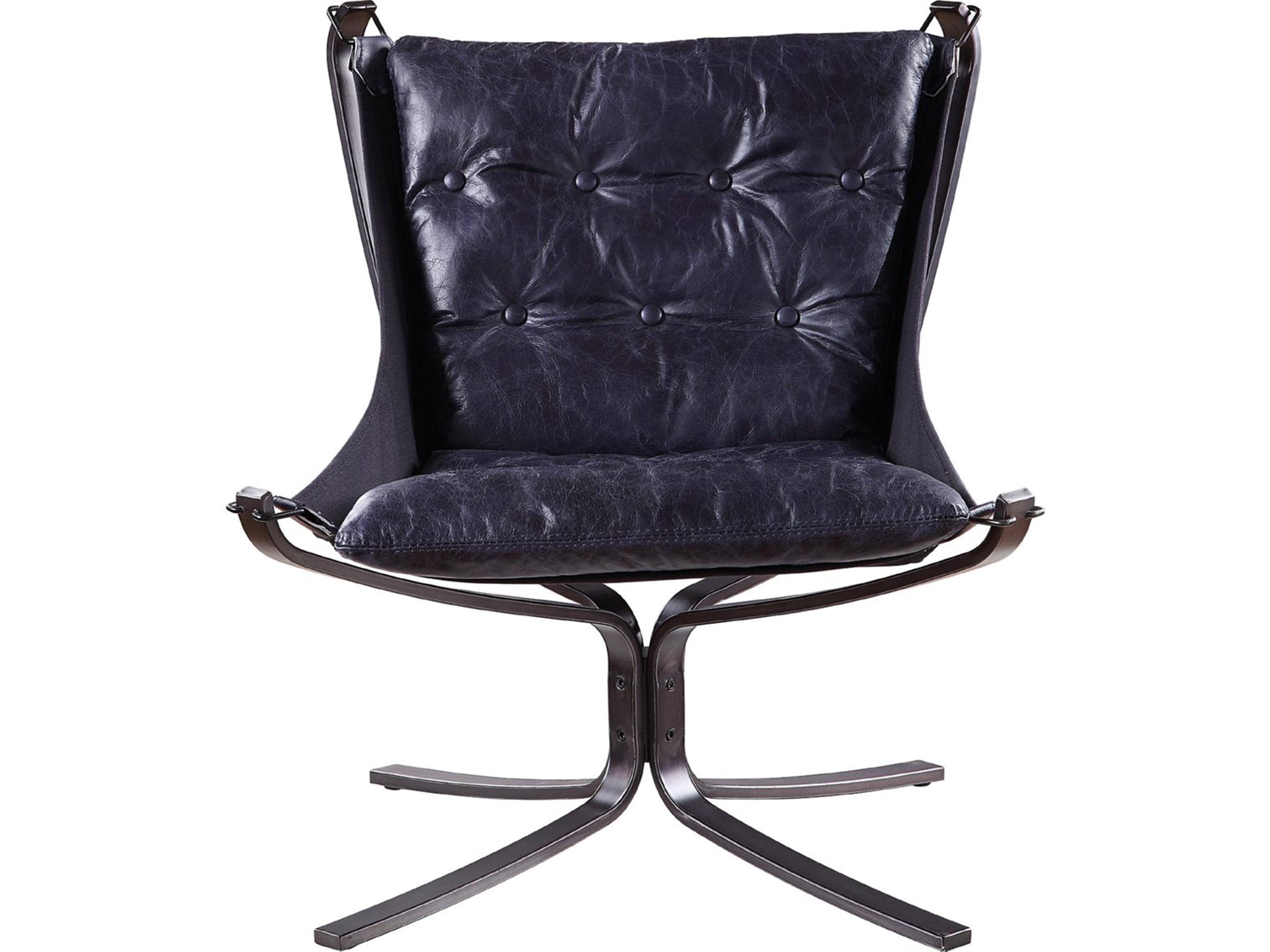 Acme Furniture Carney Blue Leather Accent Chair