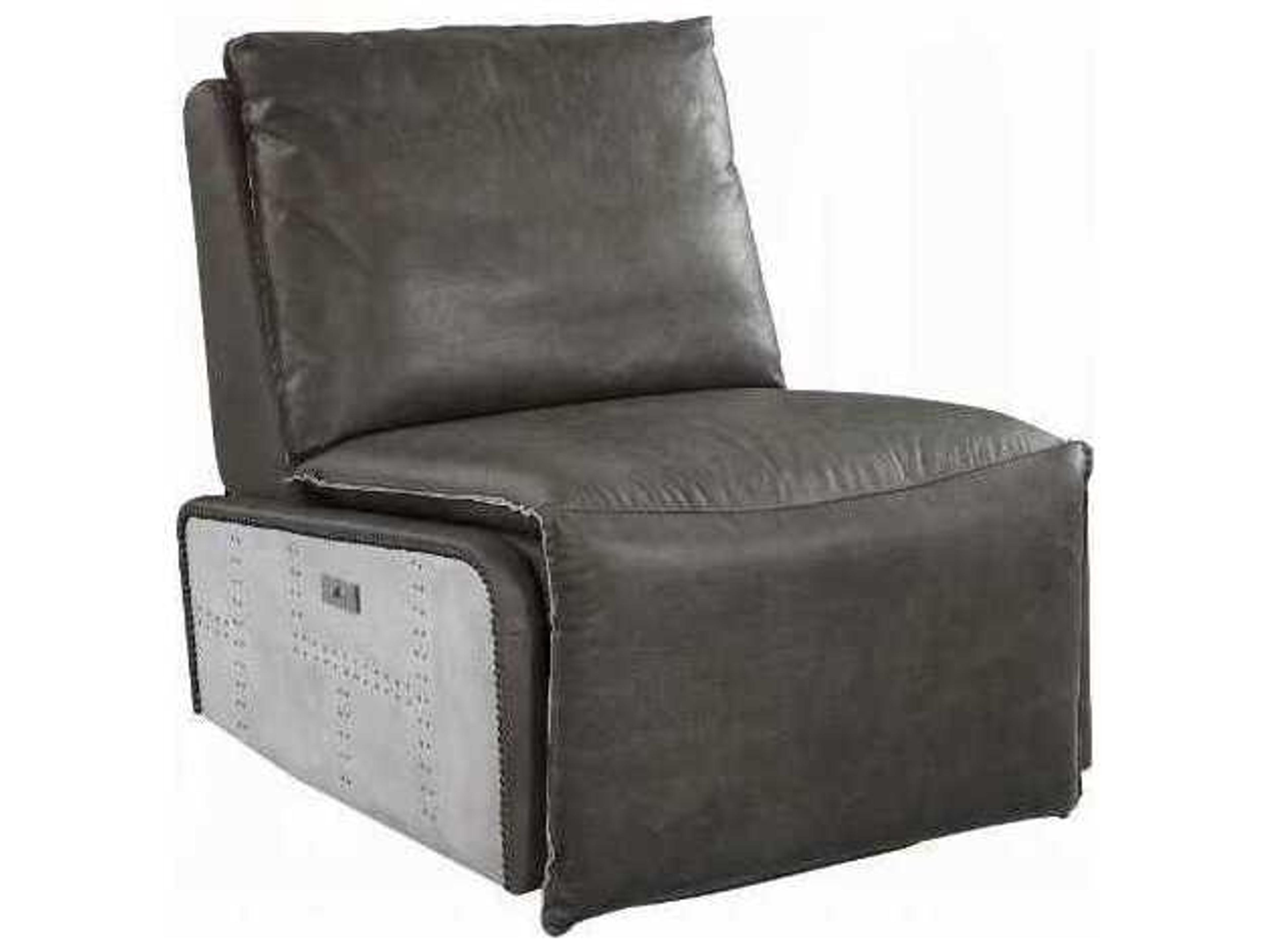 Gray Leather Recliner