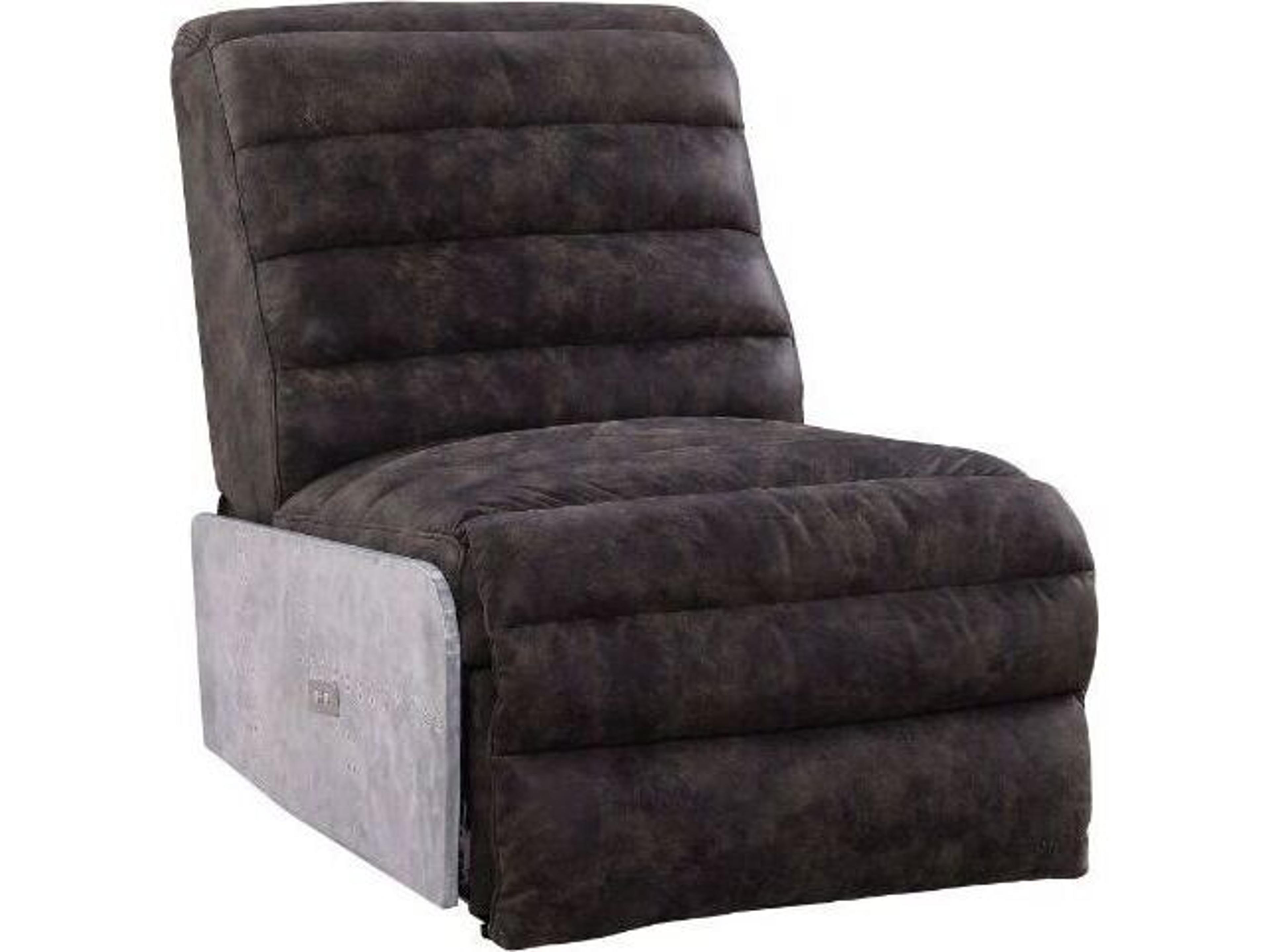 Okzuil Gray Brown Leather Recliner