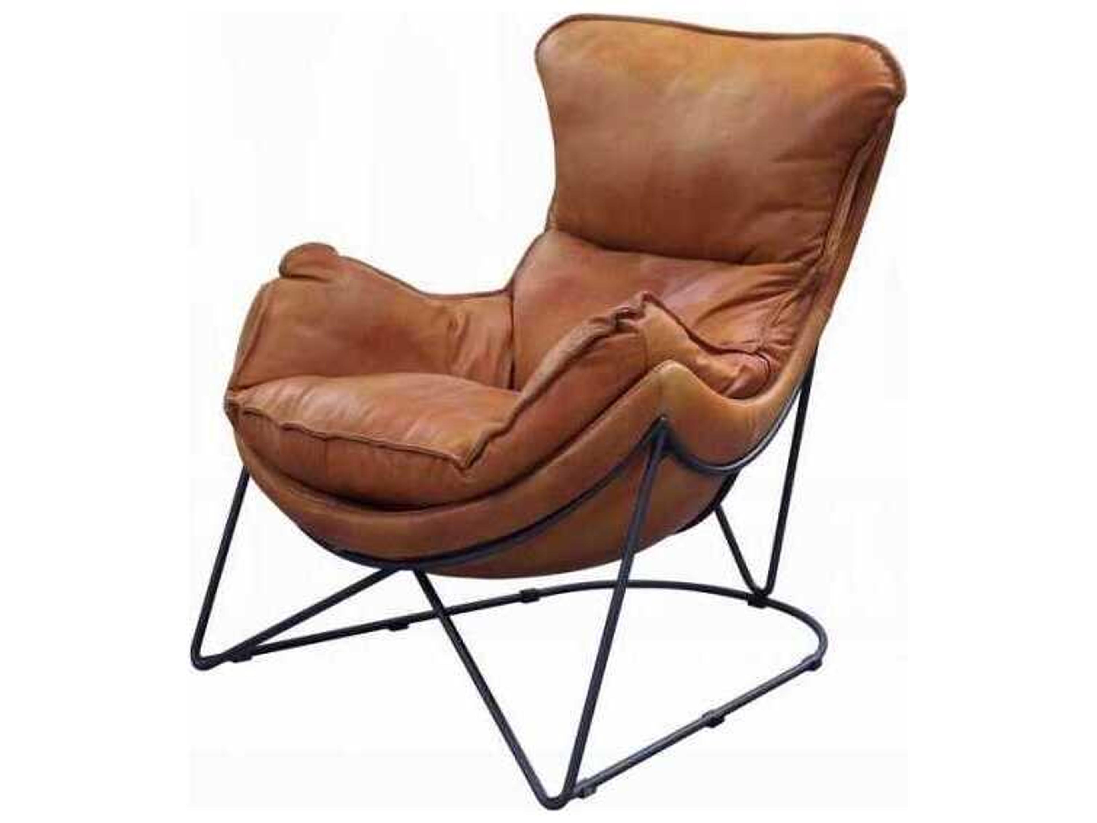 Brown Leather Accent Chair