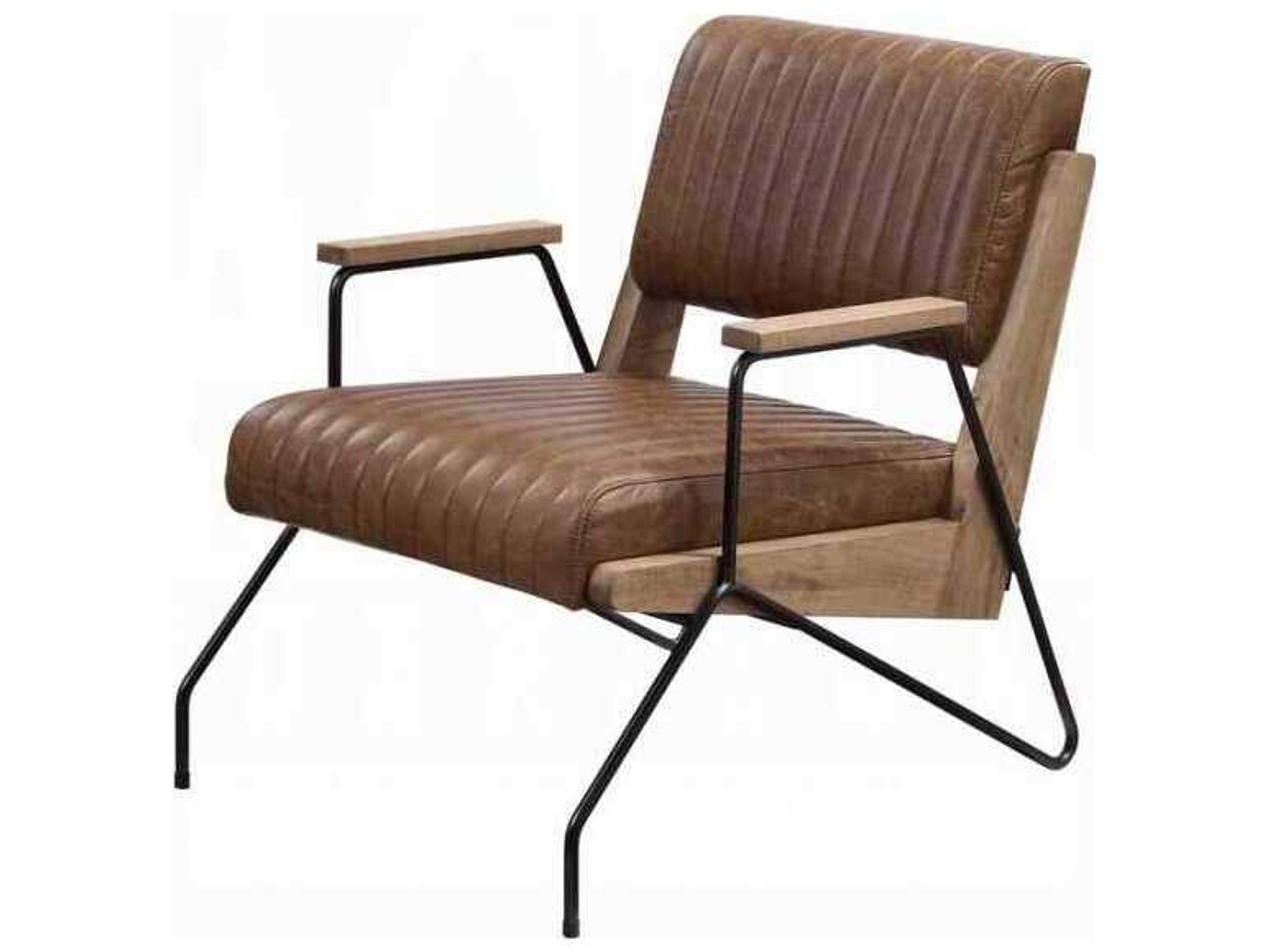 Brown Leather Accent Chair