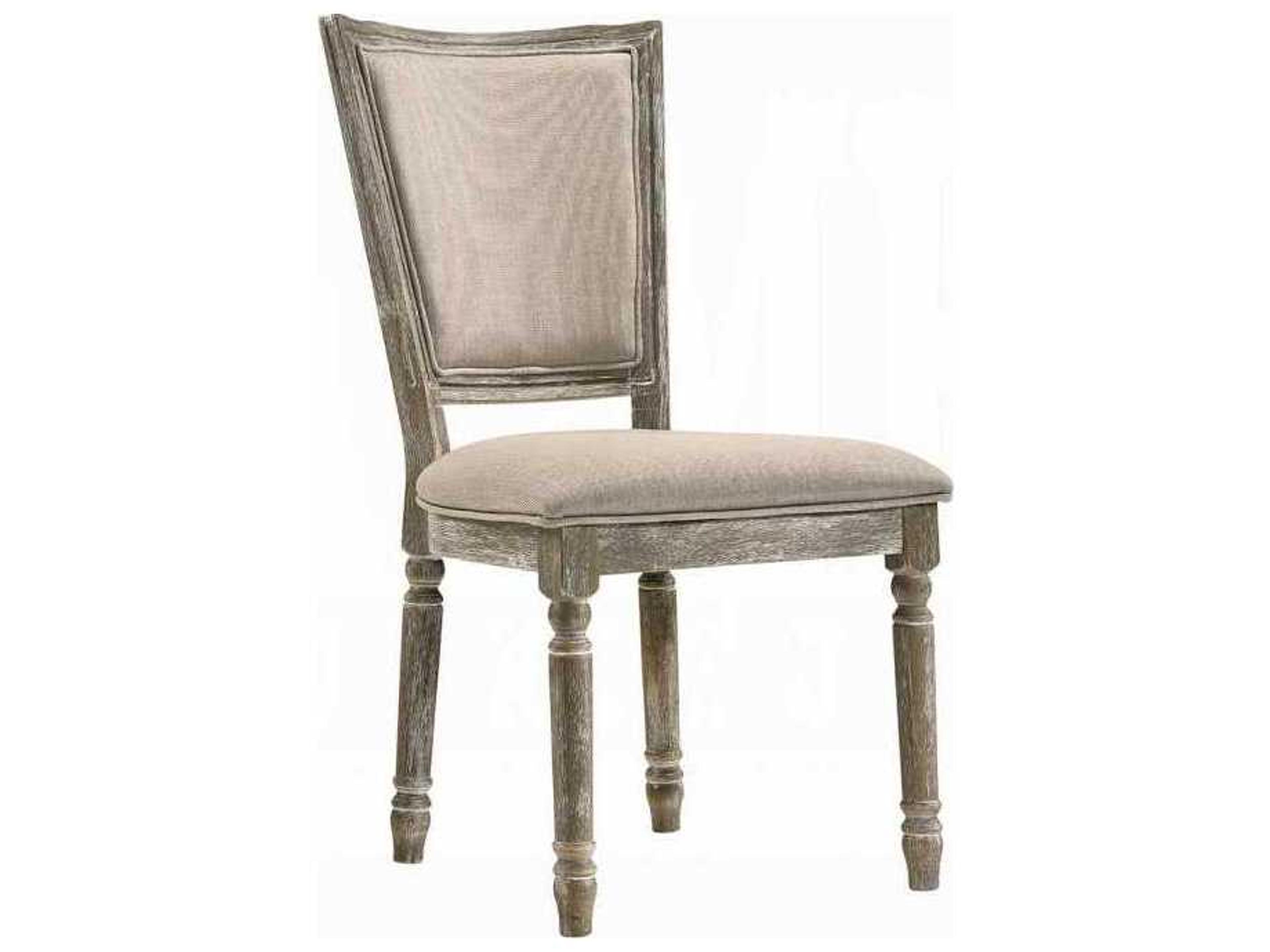 Gabrian Rubberwood Gray Upholstered Armless Dining Chair Set of 2