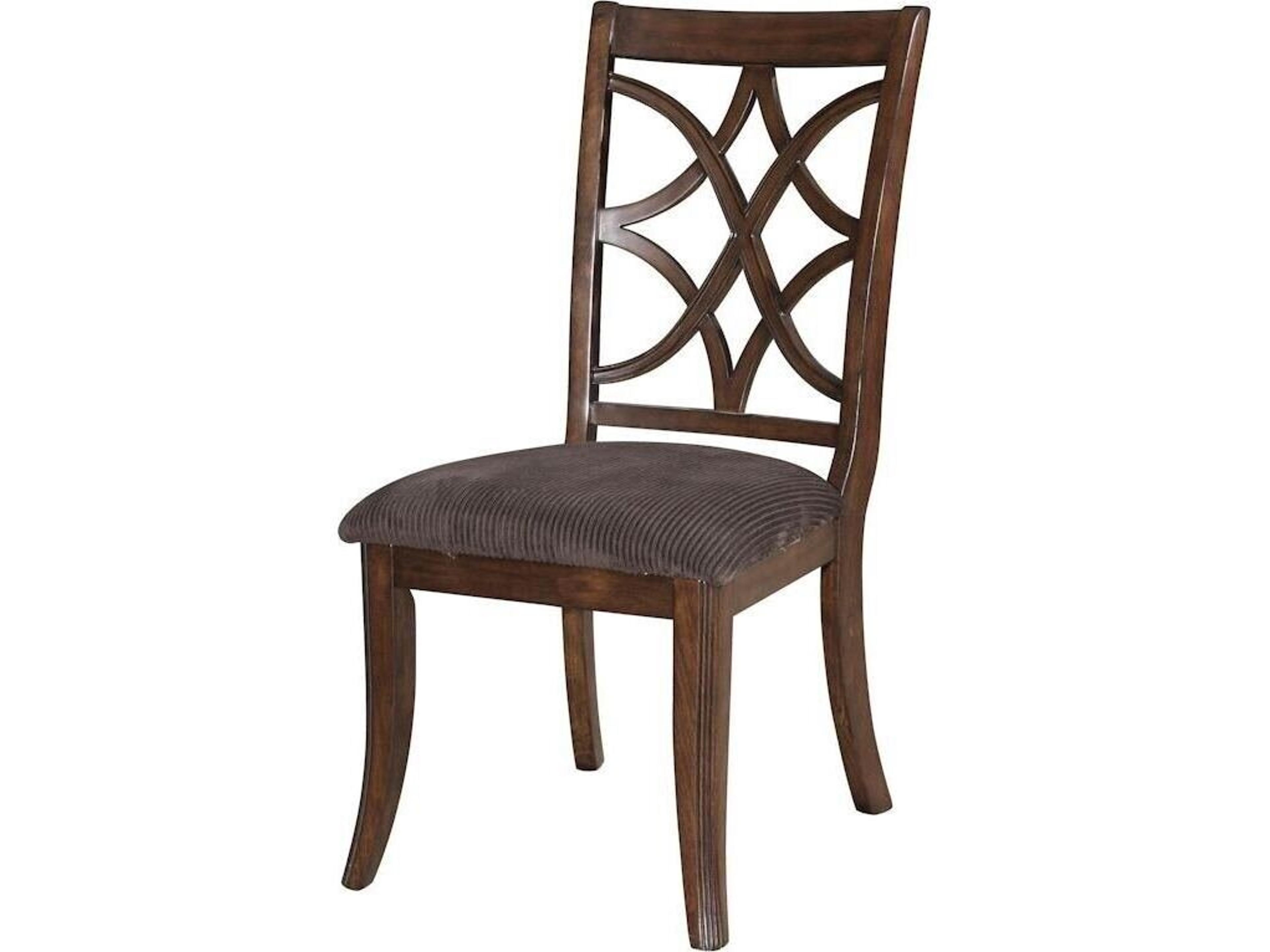 Keenan Poplar Wood Brown Microfiber Upholstered Armless Dining Chair Set of 2