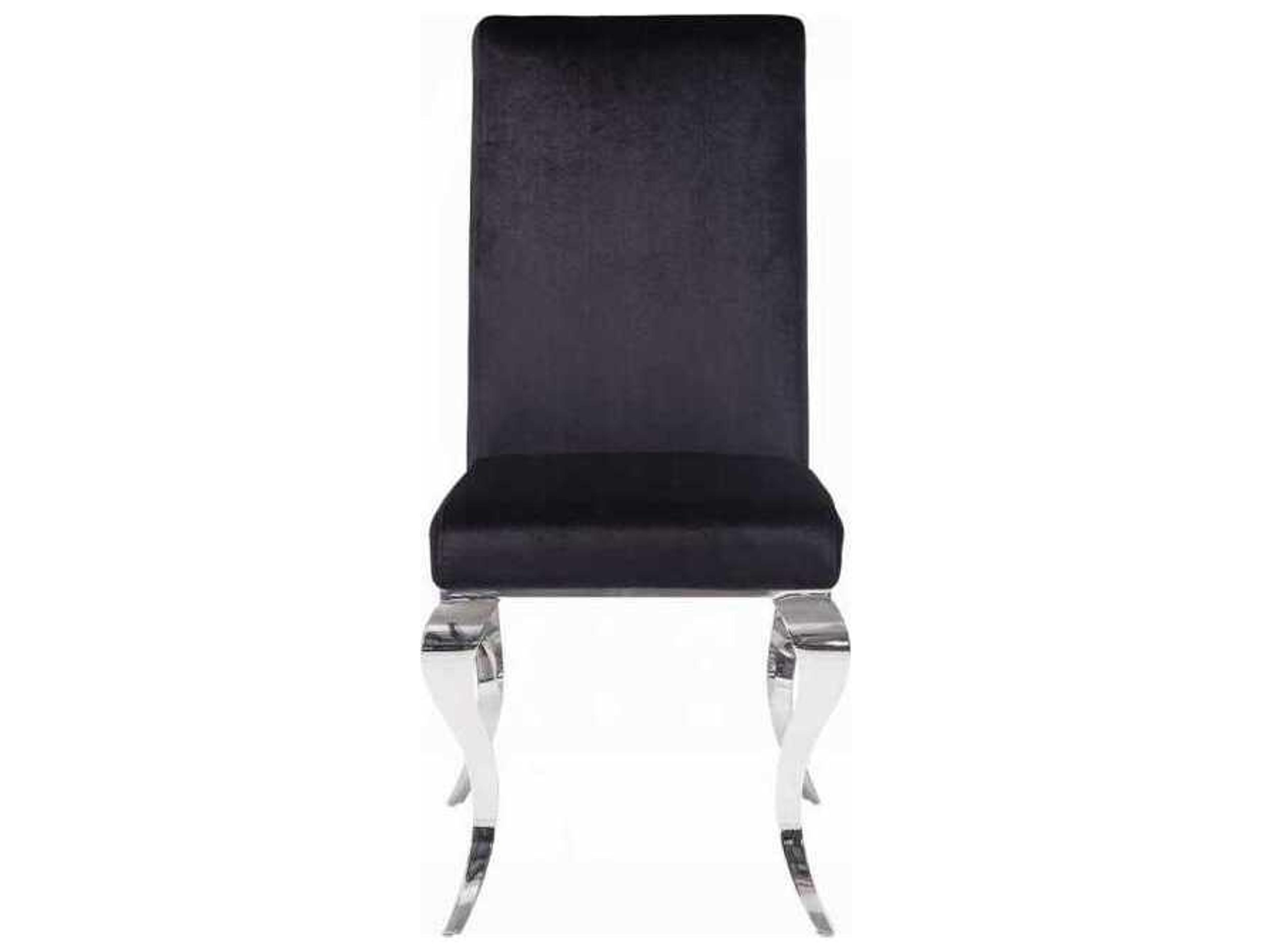 Acme Furniture Plywood Silver Upholstered Armless Dining Chair Set of 2