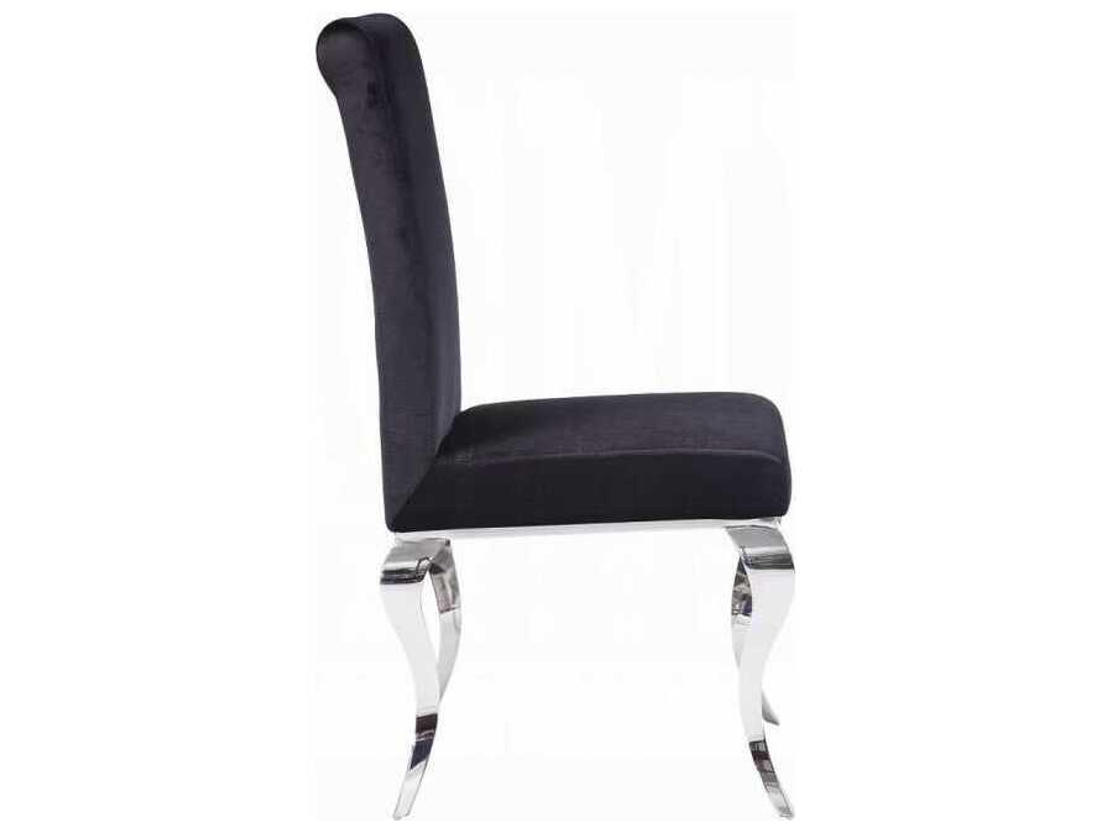 Acme Furniture Plywood Silver Upholstered Armless Dining Chair Set of 2