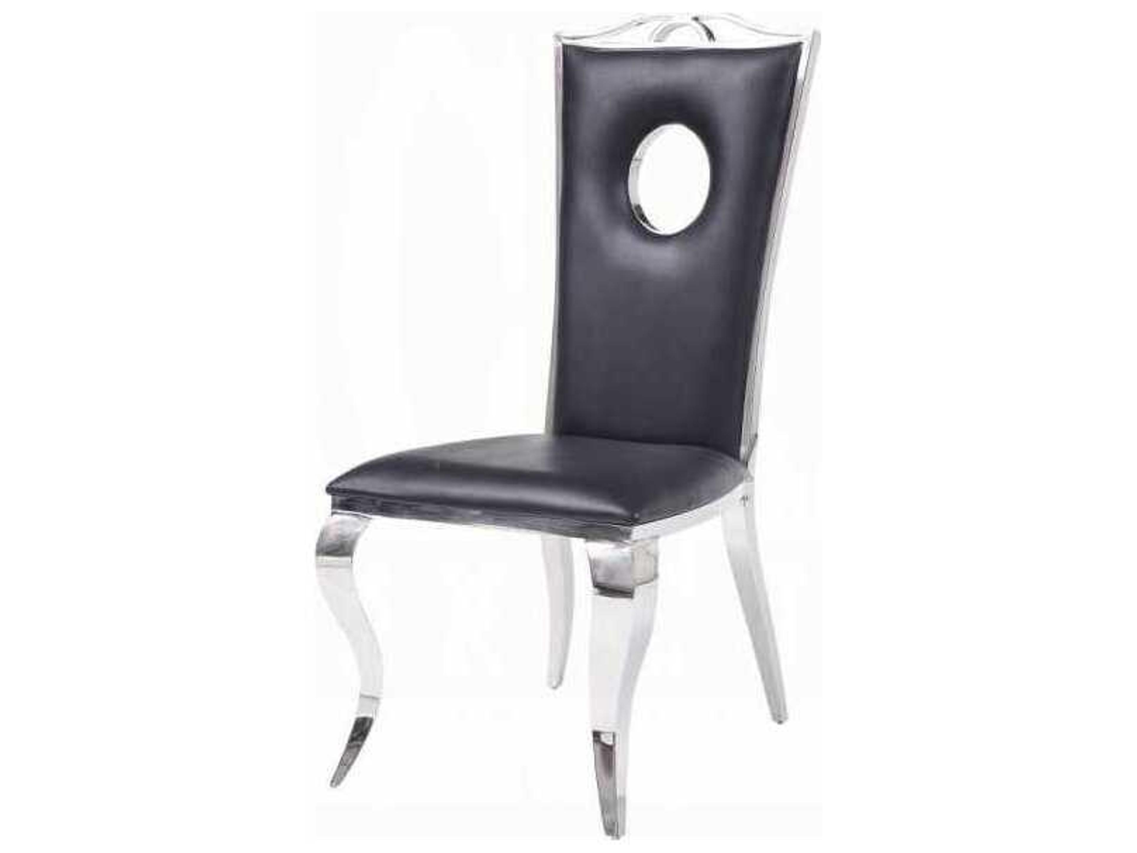Cyrene Black Faux Leather Armless Dining Chair Set of 2