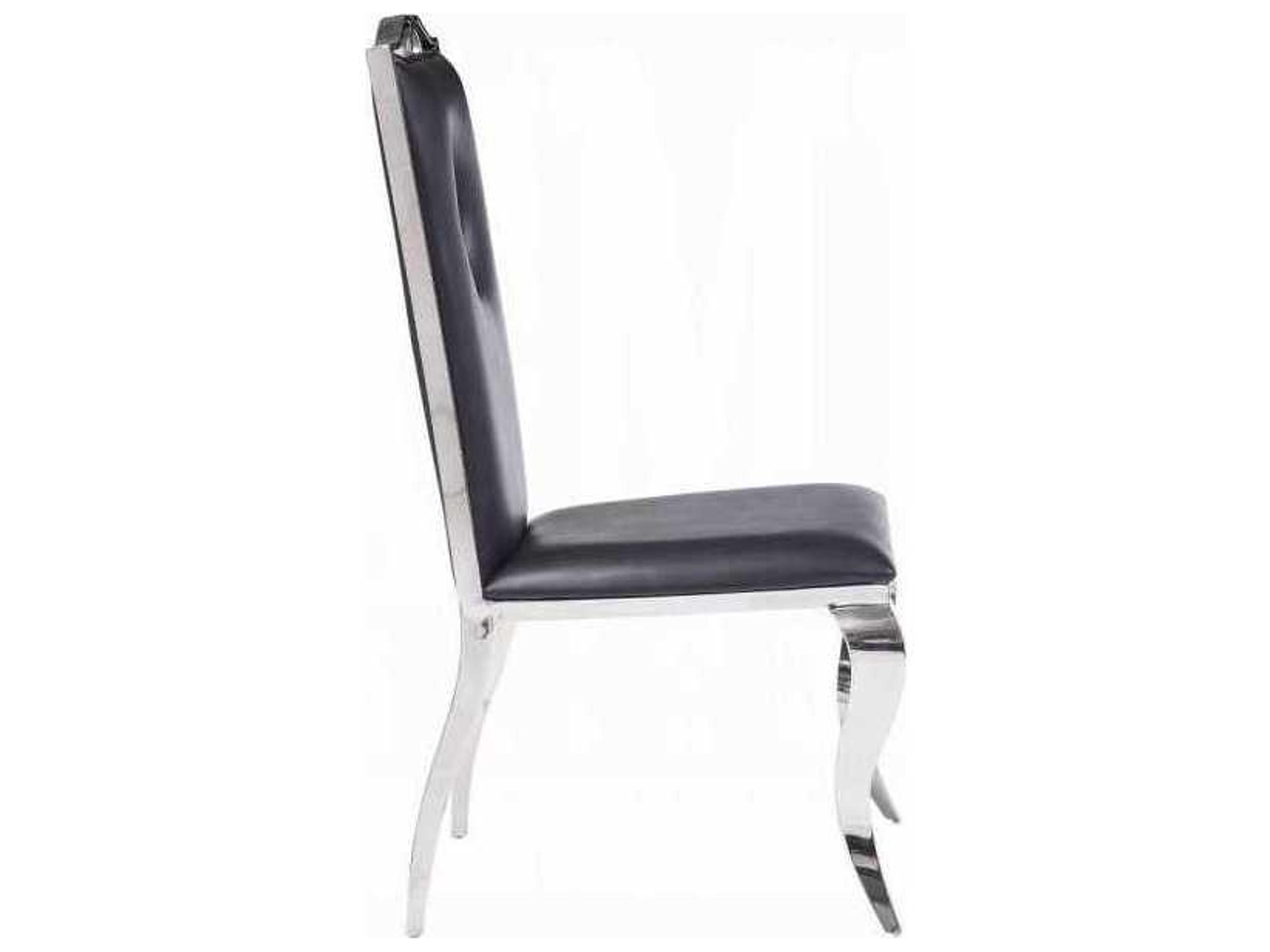 Acme Furniture Cyrene Black Faux Leather Armless Dining Chair Set of 2