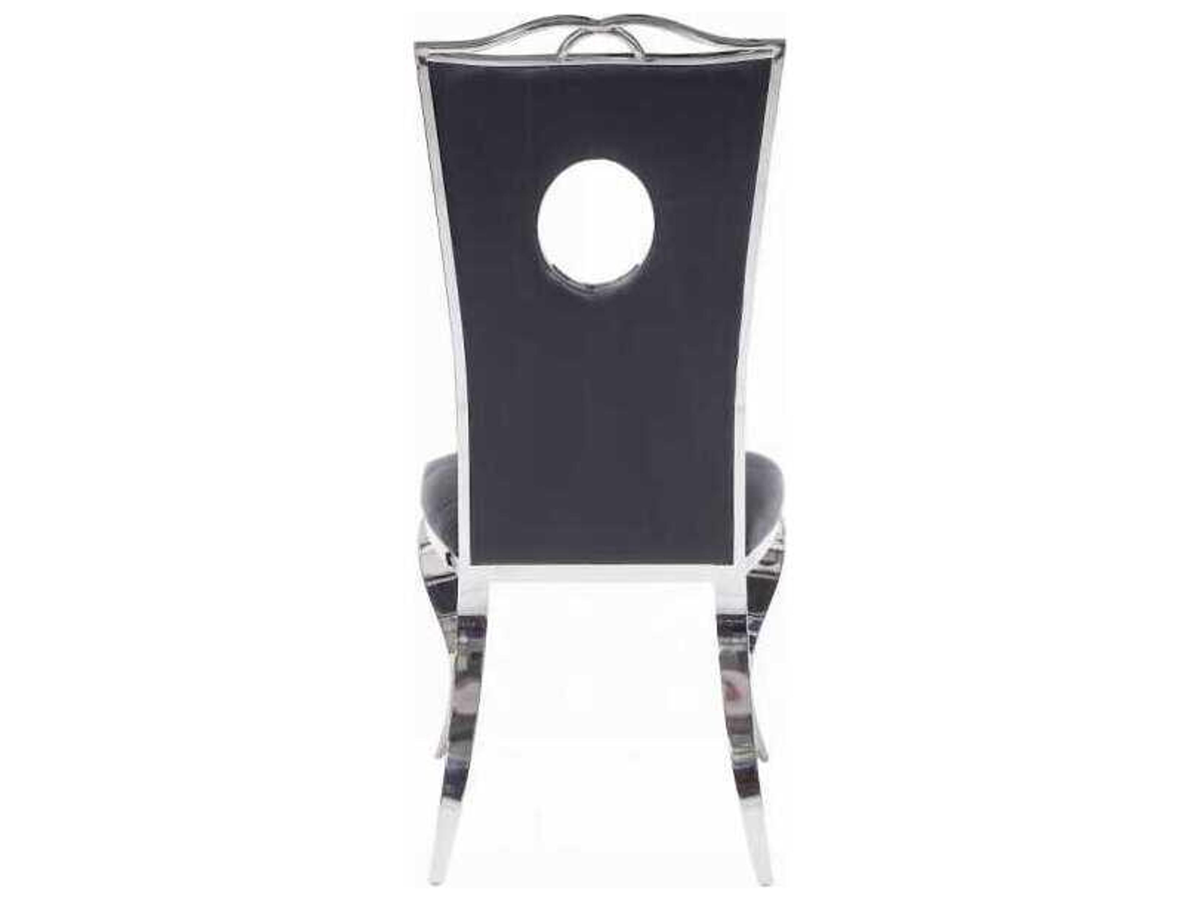 Acme Furniture Cyrene Black Faux Leather Armless Dining Chair Set of 2