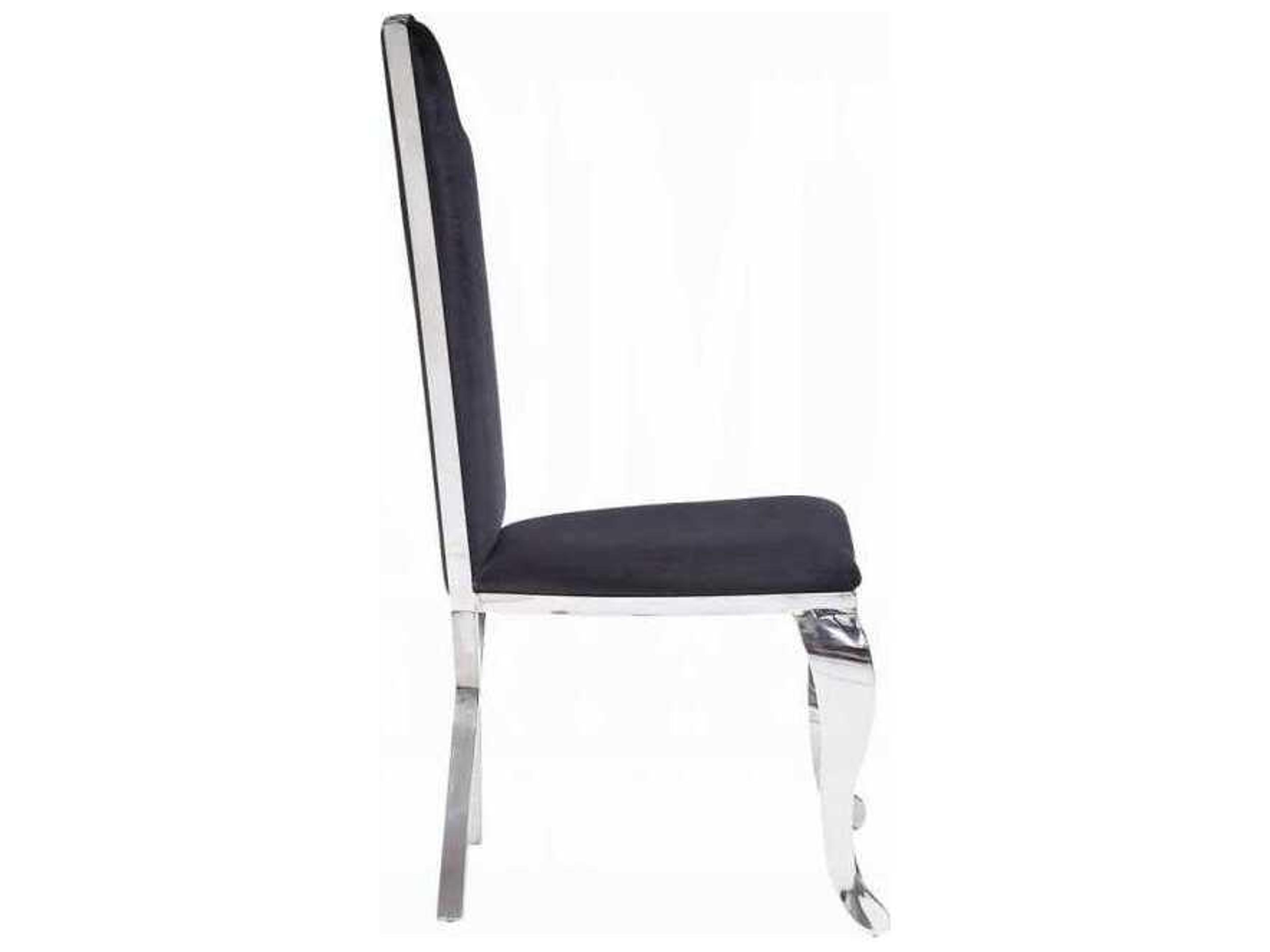 Acme Furniture Cyrene Silver Upholstered Armless Dining Chair Set of 2