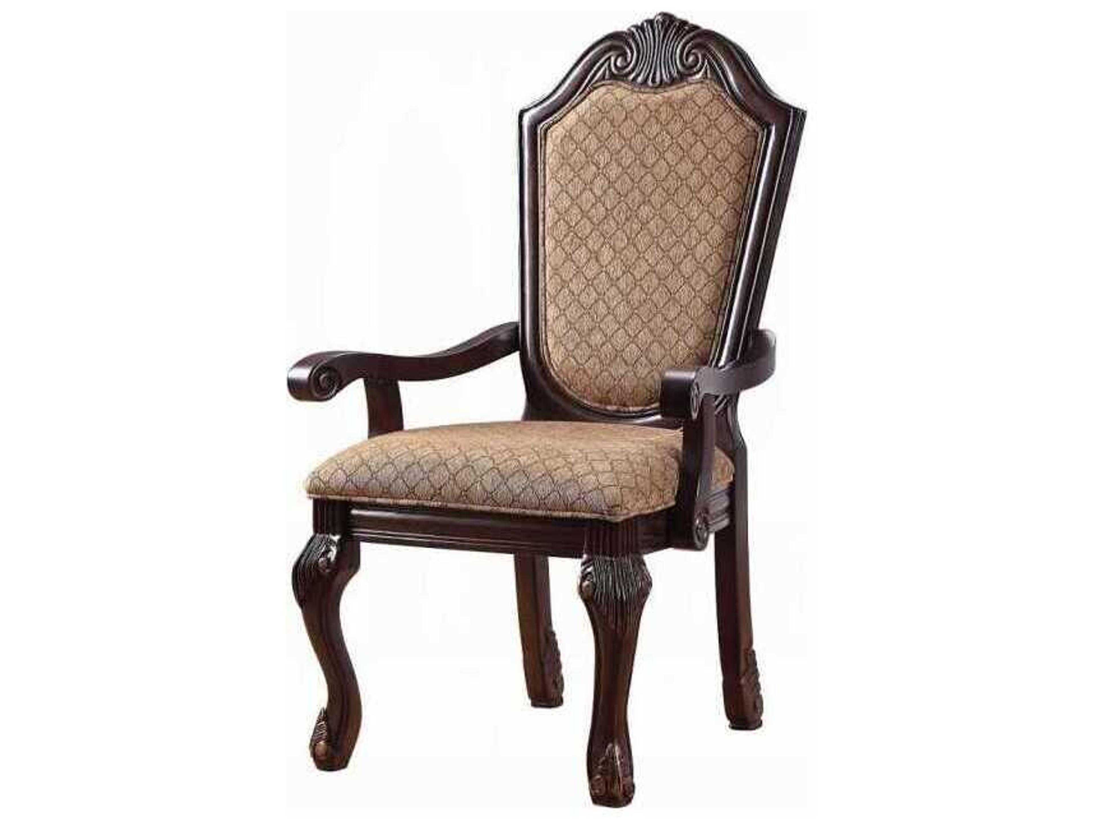 Chateau De Ville Brown Upholstered Arm Dining Chair Set of 2