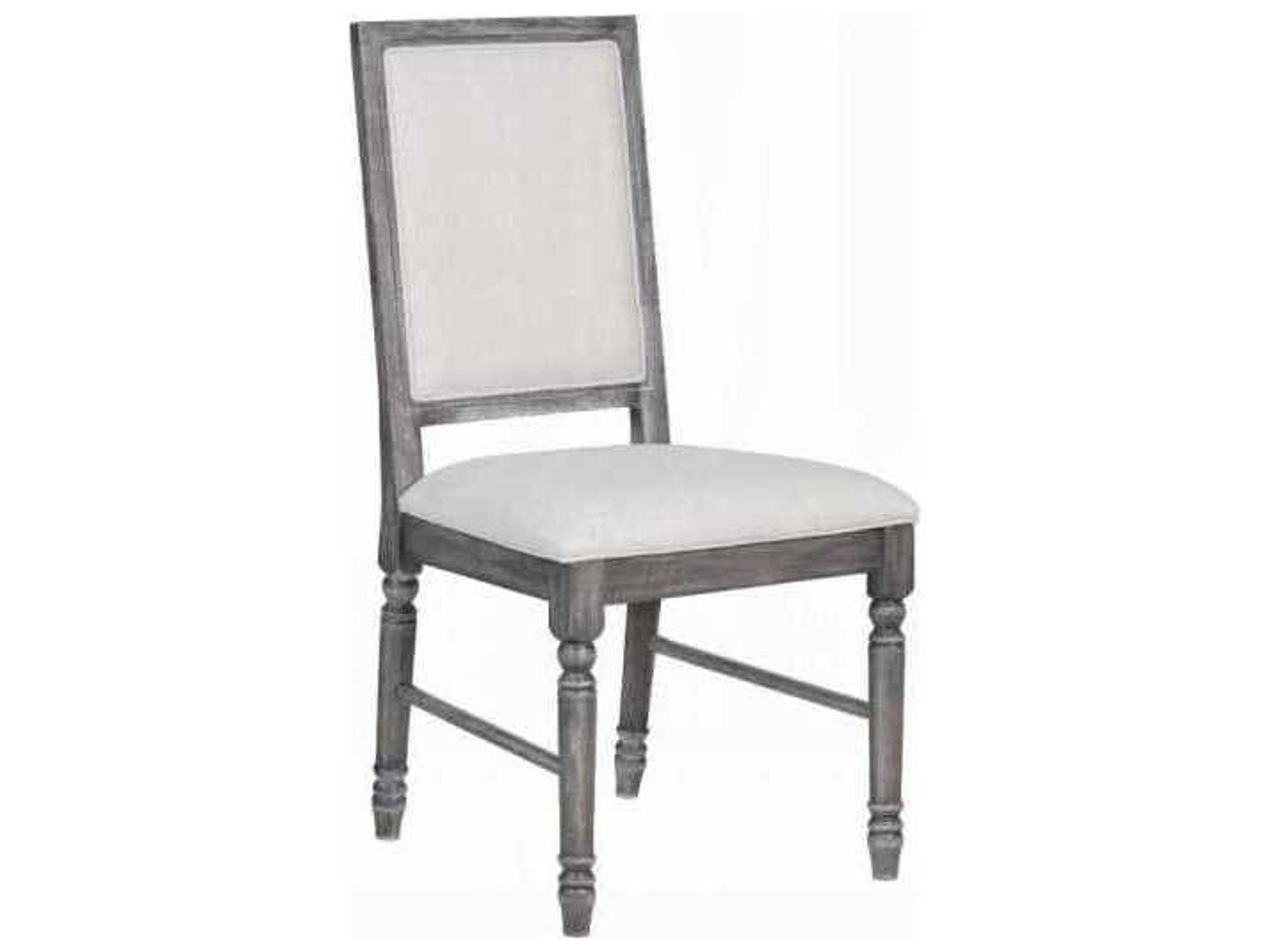 Leventis Rubberwood Gray Upholstered Armless Dining Chair Set of 2