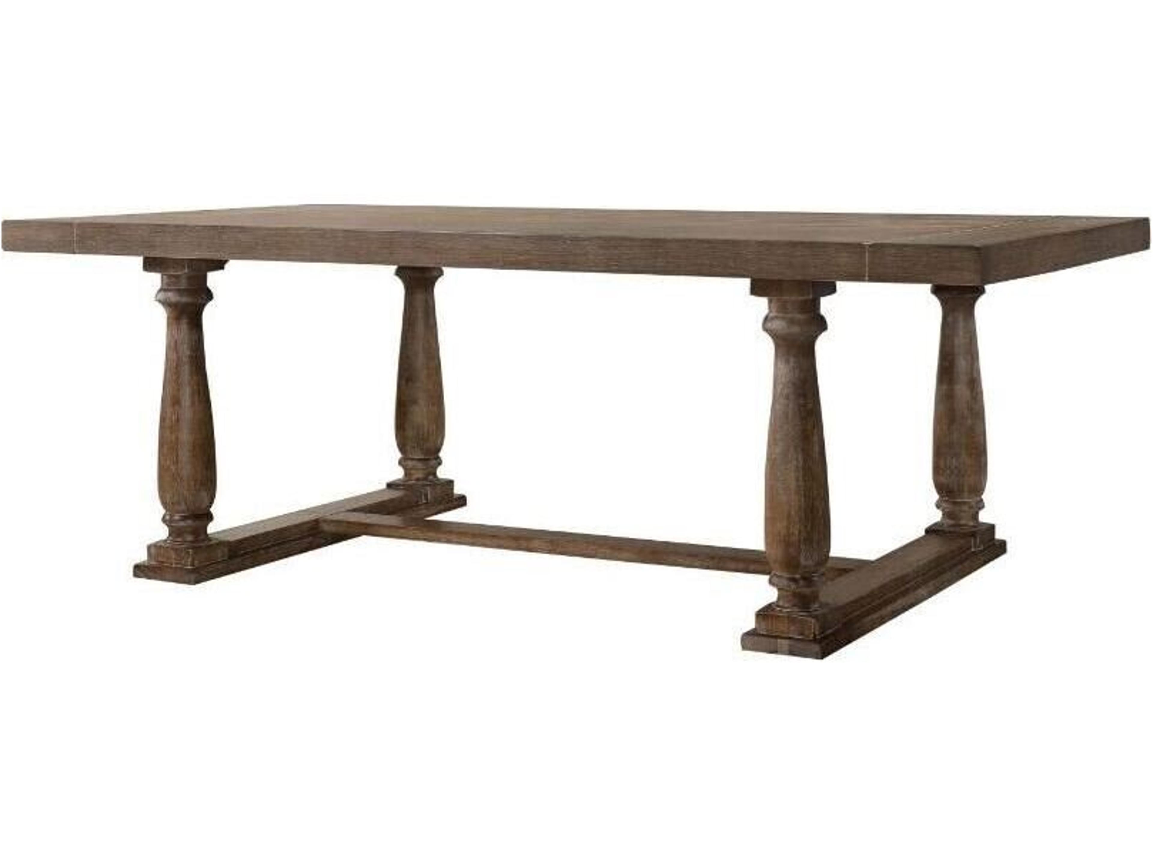 Bernard Rectangular Wood Weathered Oak Dining Table
