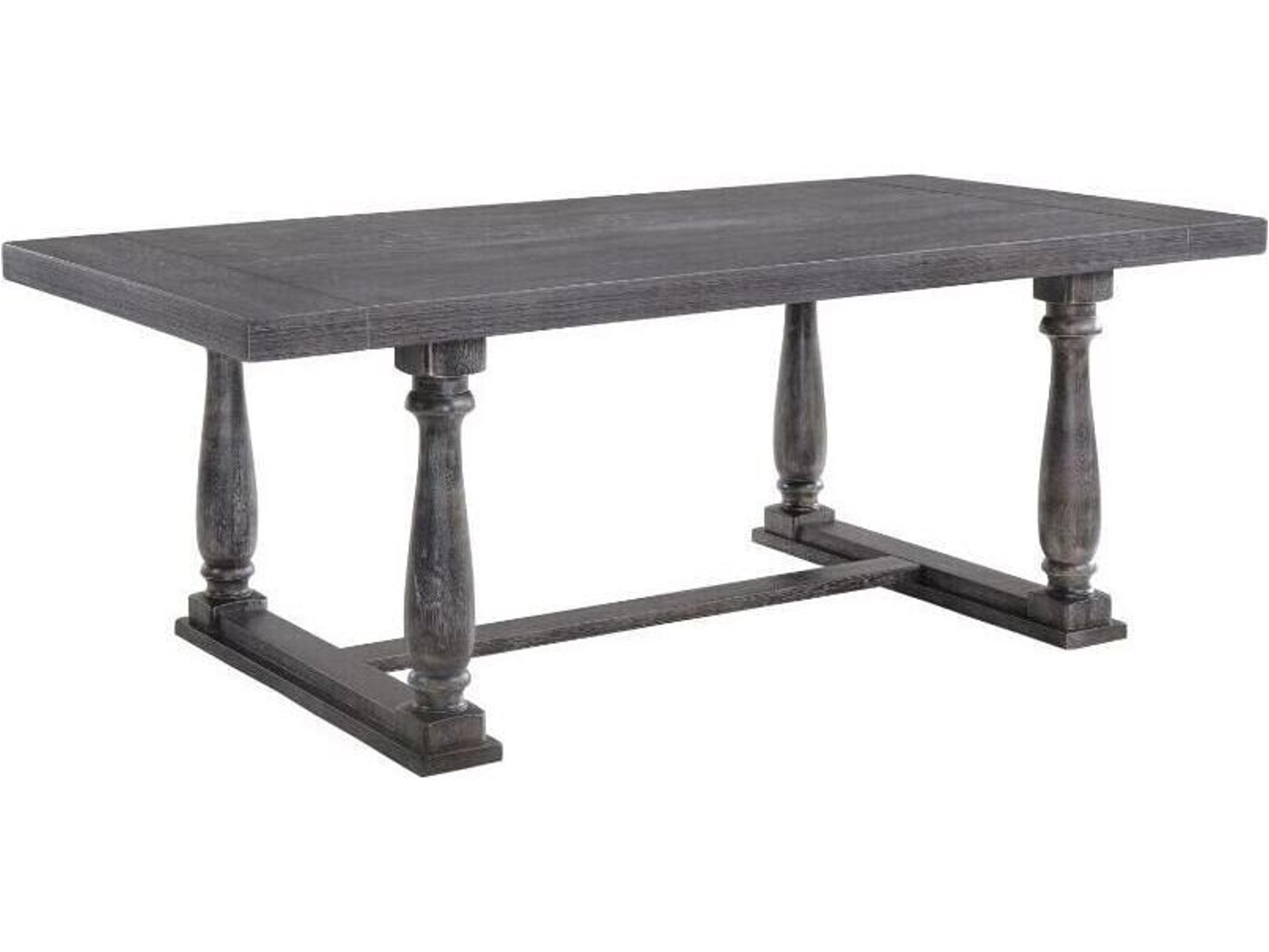 Bernard Rectangular Wood Weathered Gray Oak Dining Table