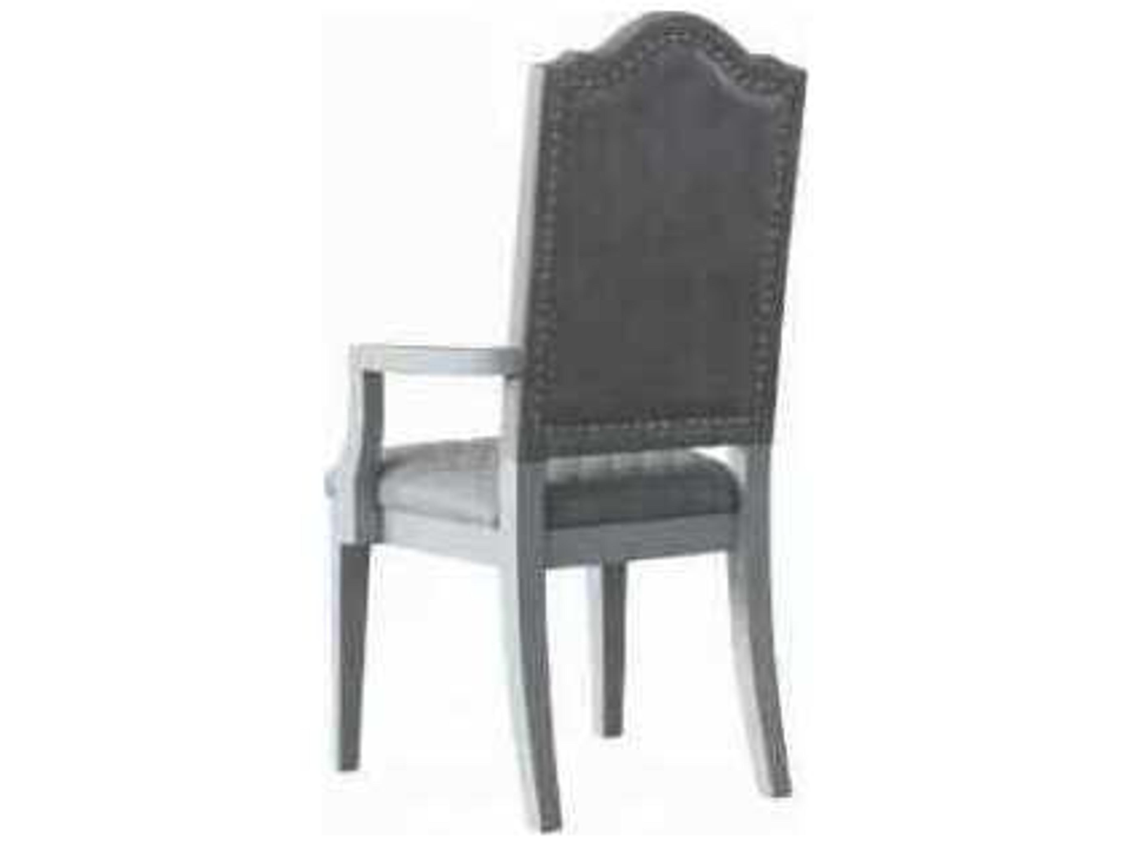 Acme Furniture House Marchese Rubberwood Gray Upholstered Arm Dining Chair Set of 2