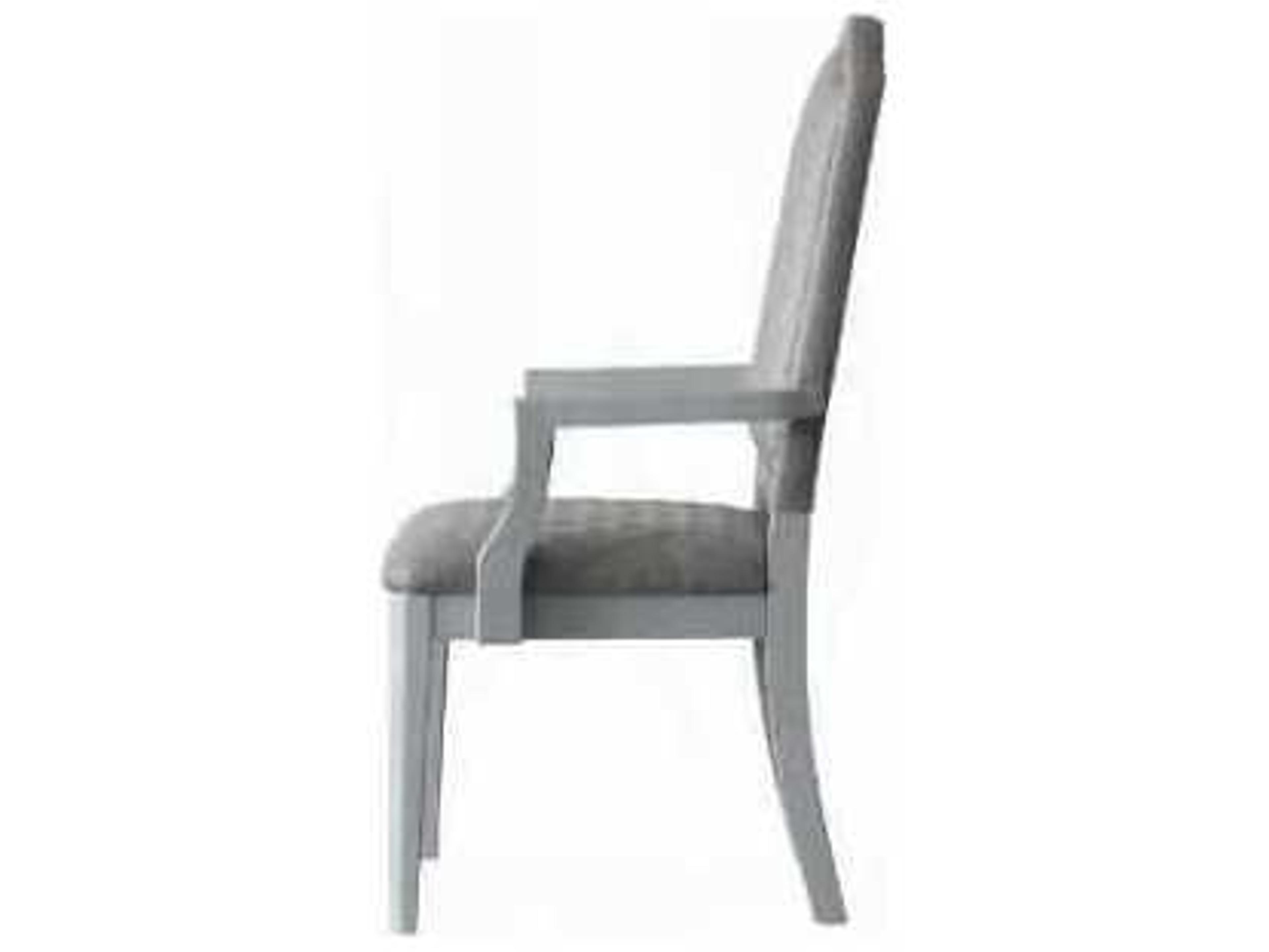 Acme Furniture House Marchese Rubberwood Gray Upholstered Arm Dining Chair Set of 2