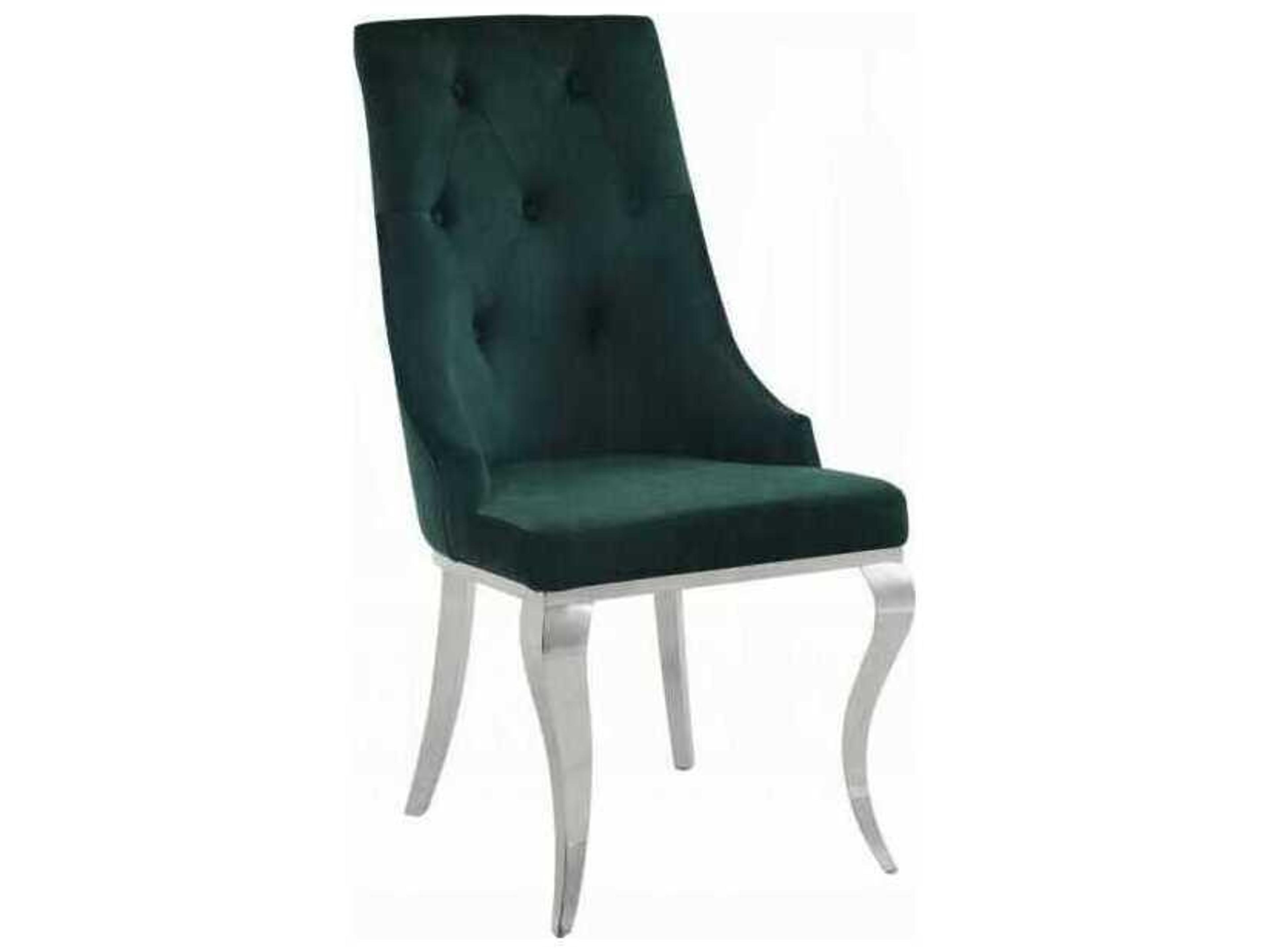 Dekel Green Upholstered Armless Dining Chair Set of 2