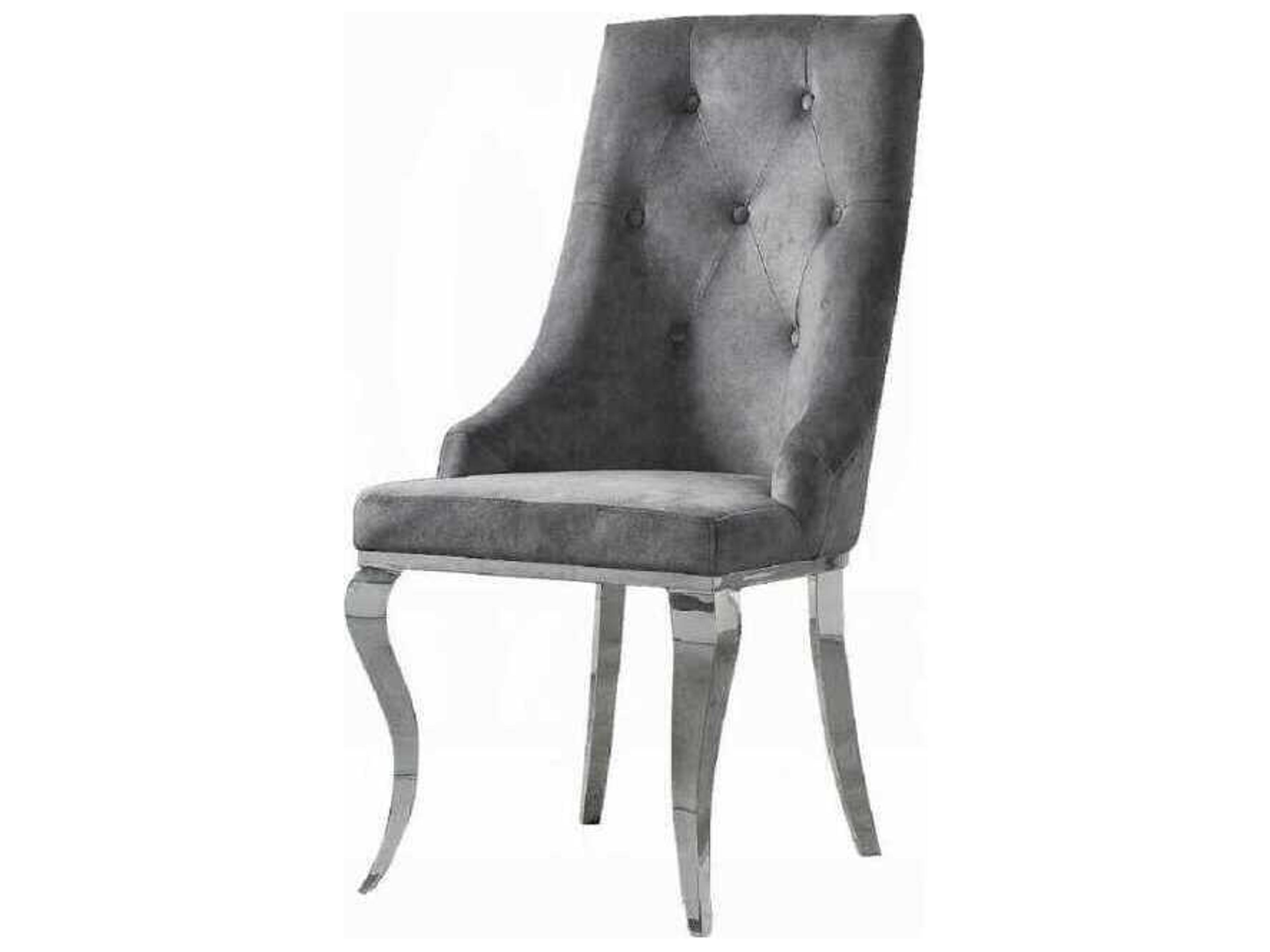 Dekel Gray Upholstered Armless Dining Chair Set of 2
