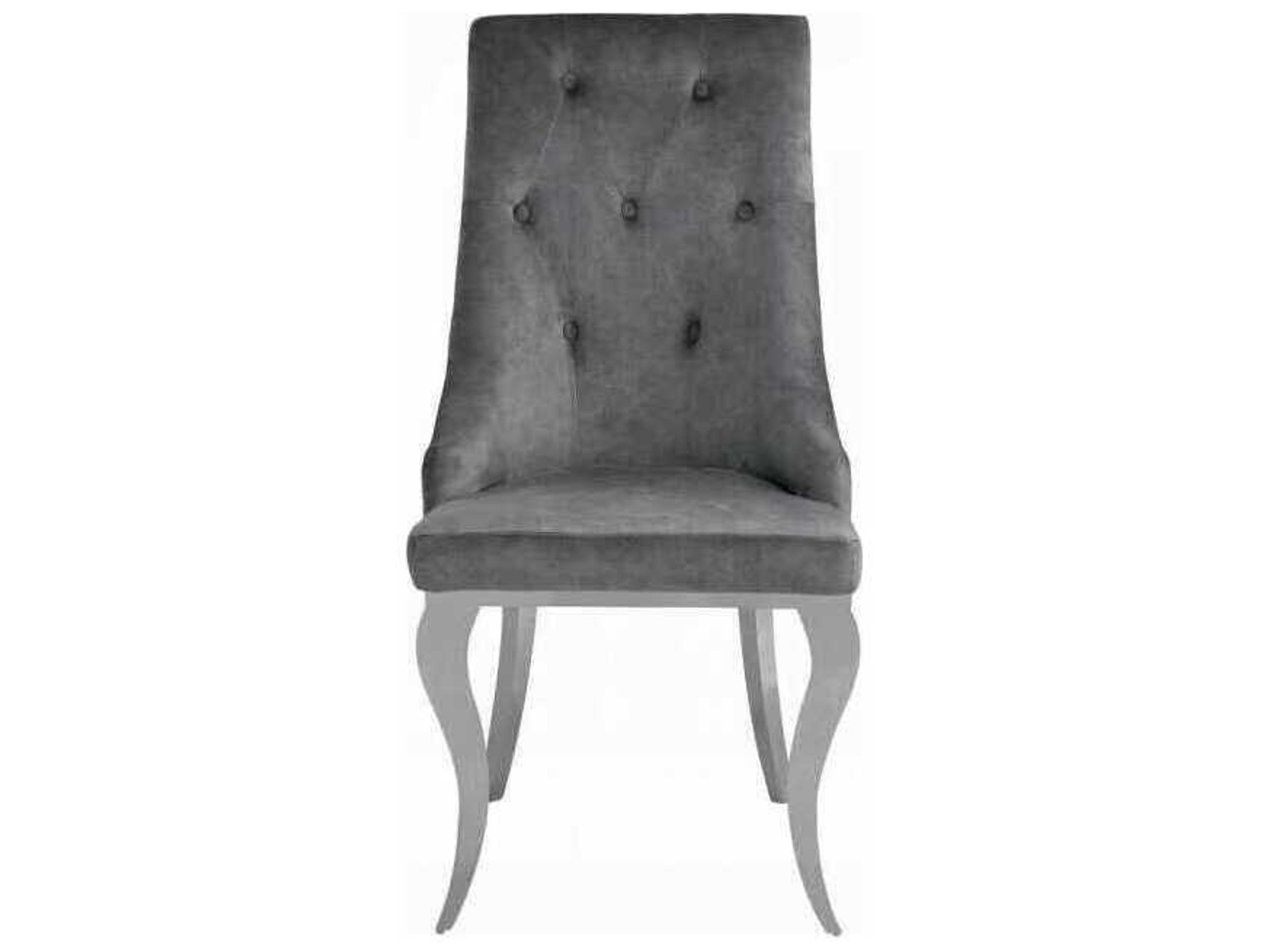 Acme Furniture Dekel Gray Upholstered Armless Dining Chair Set of 2