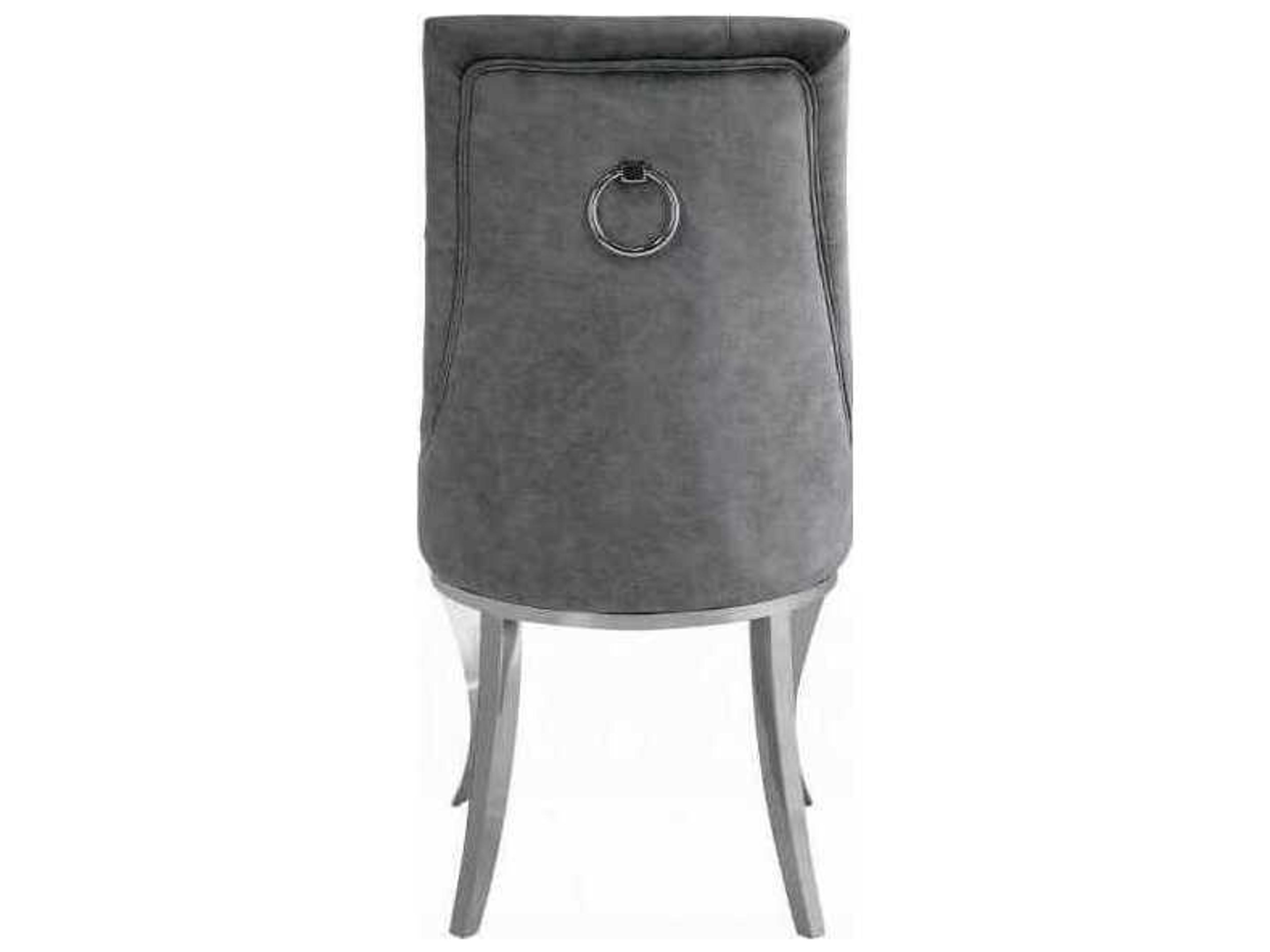Acme Furniture Dekel Gray Upholstered Armless Dining Chair Set of 2