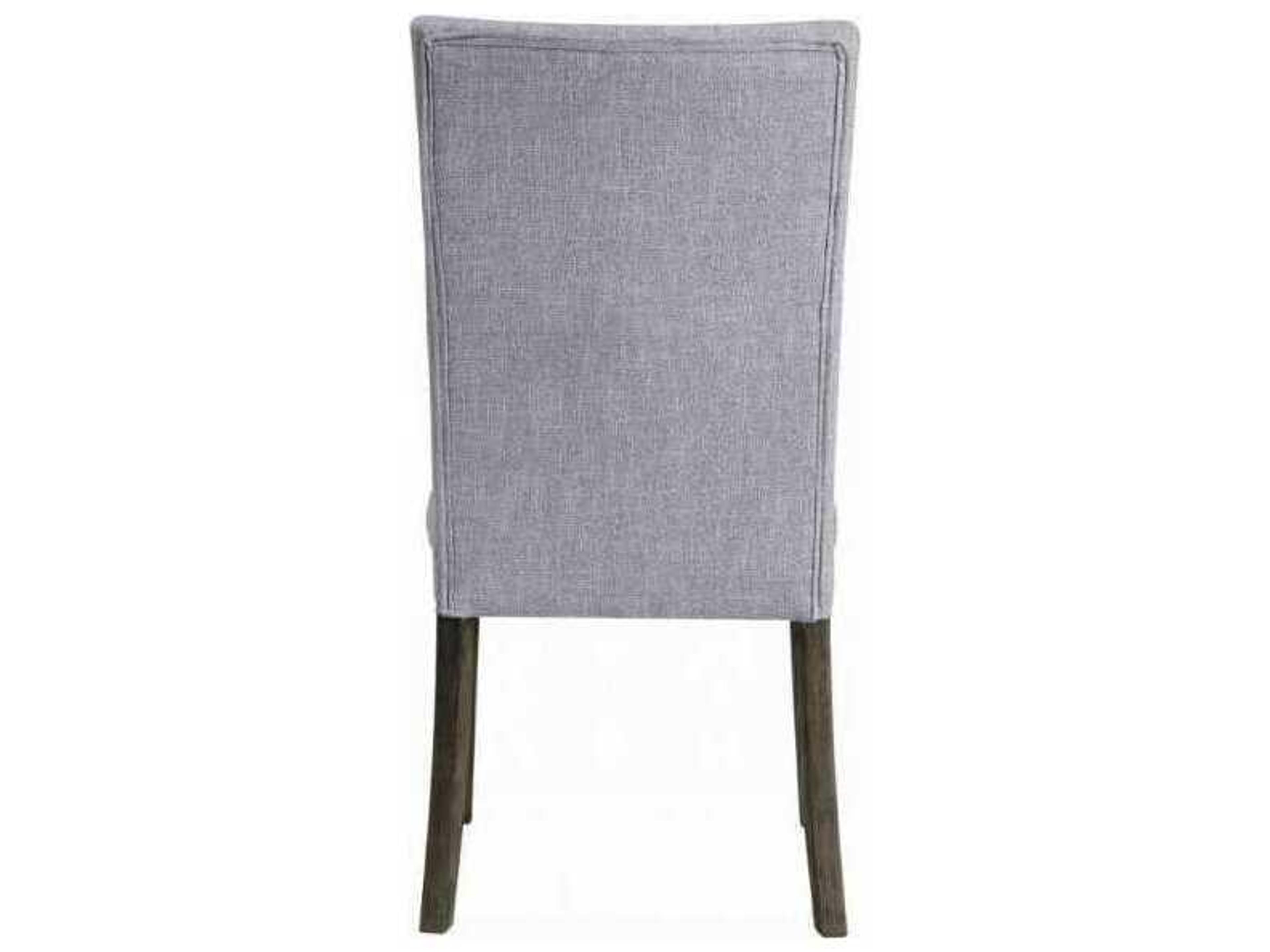 Acme Furniture Solid Wood Gray Upholstered Armless Dining Chair Set of 2