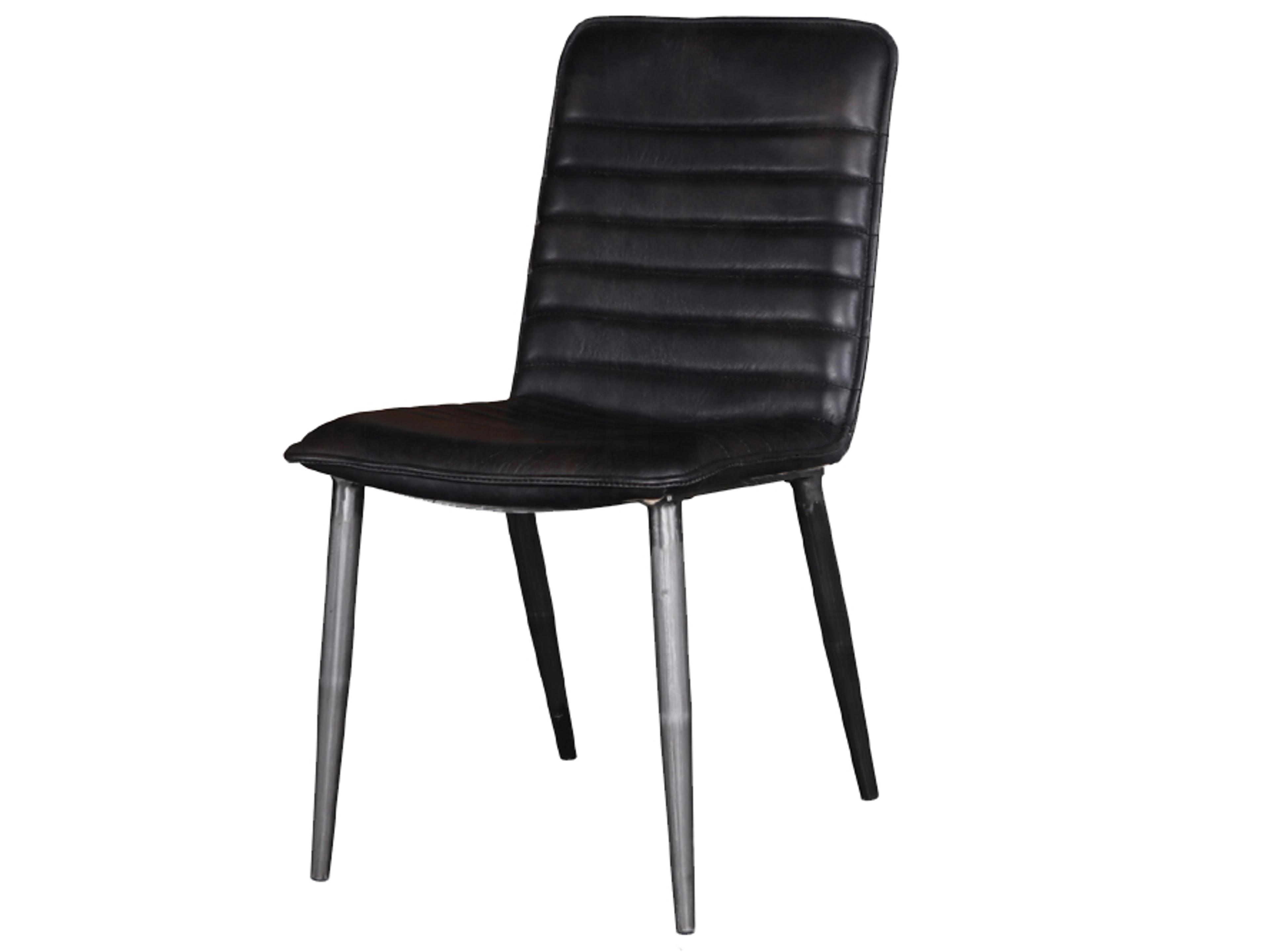 Acme Furniture Plywood Black Leather Armless Dining Chair Set of 2