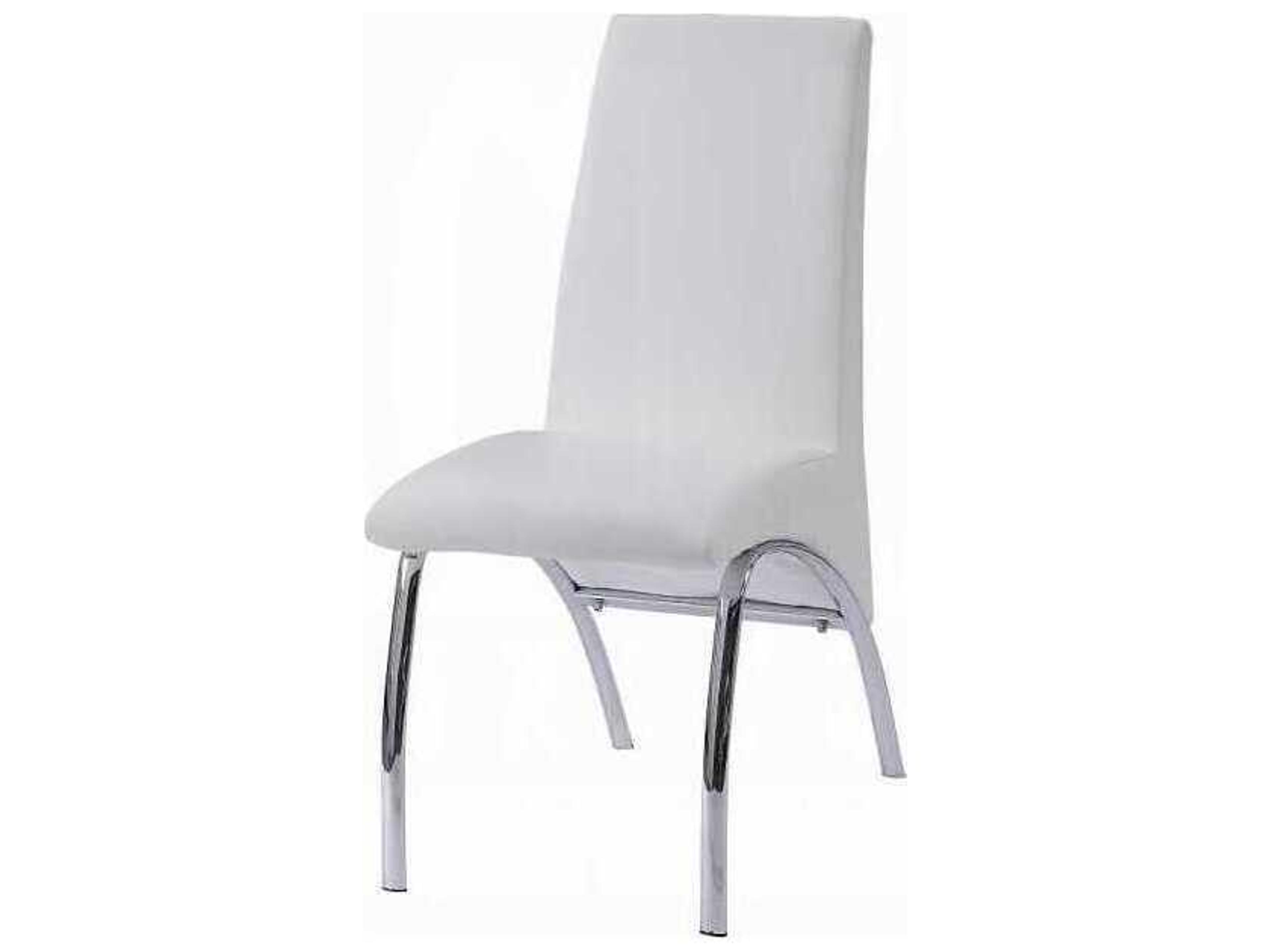 Pervis White Faux Leather Armless Dining Chair Set of 2