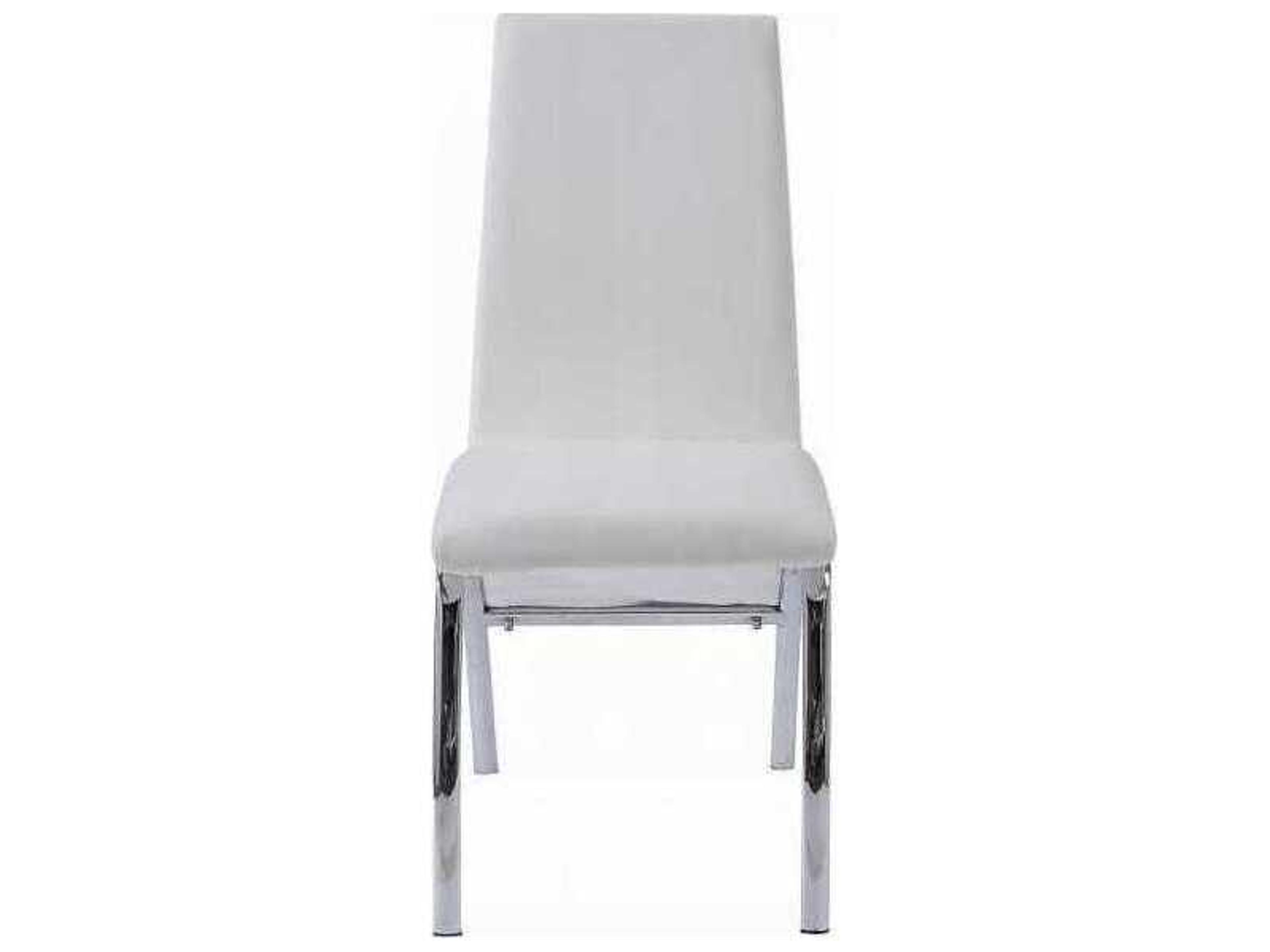 Acme Furniture Pervis White Faux Leather Armless Dining Chair Set of 2